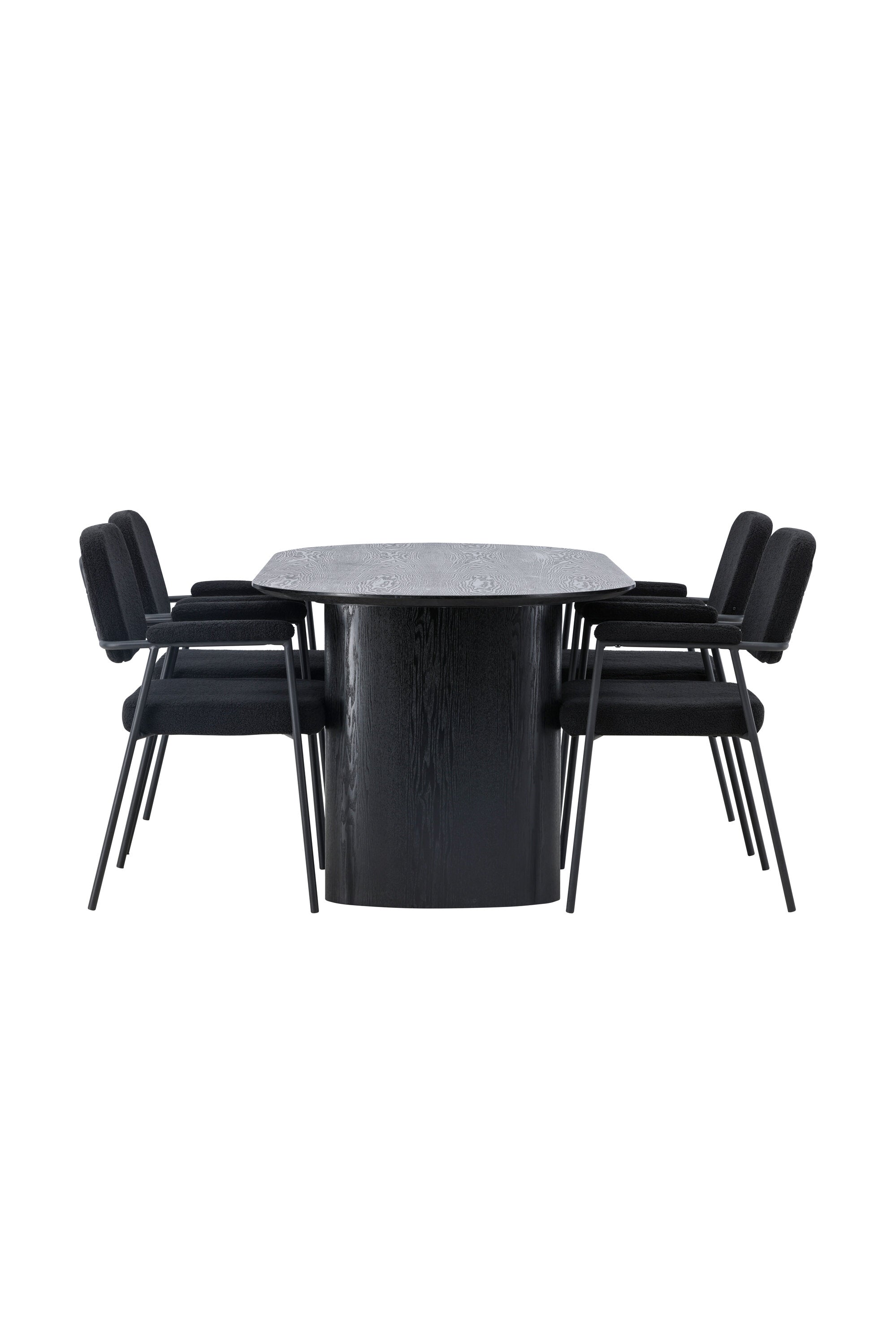 Isolde Esszimmerset + Yesterday 180cm/4St. in Schwarz präsentiert im Onlineshop von KAQTU Design AG. Esszimmerset ist von Venture Home