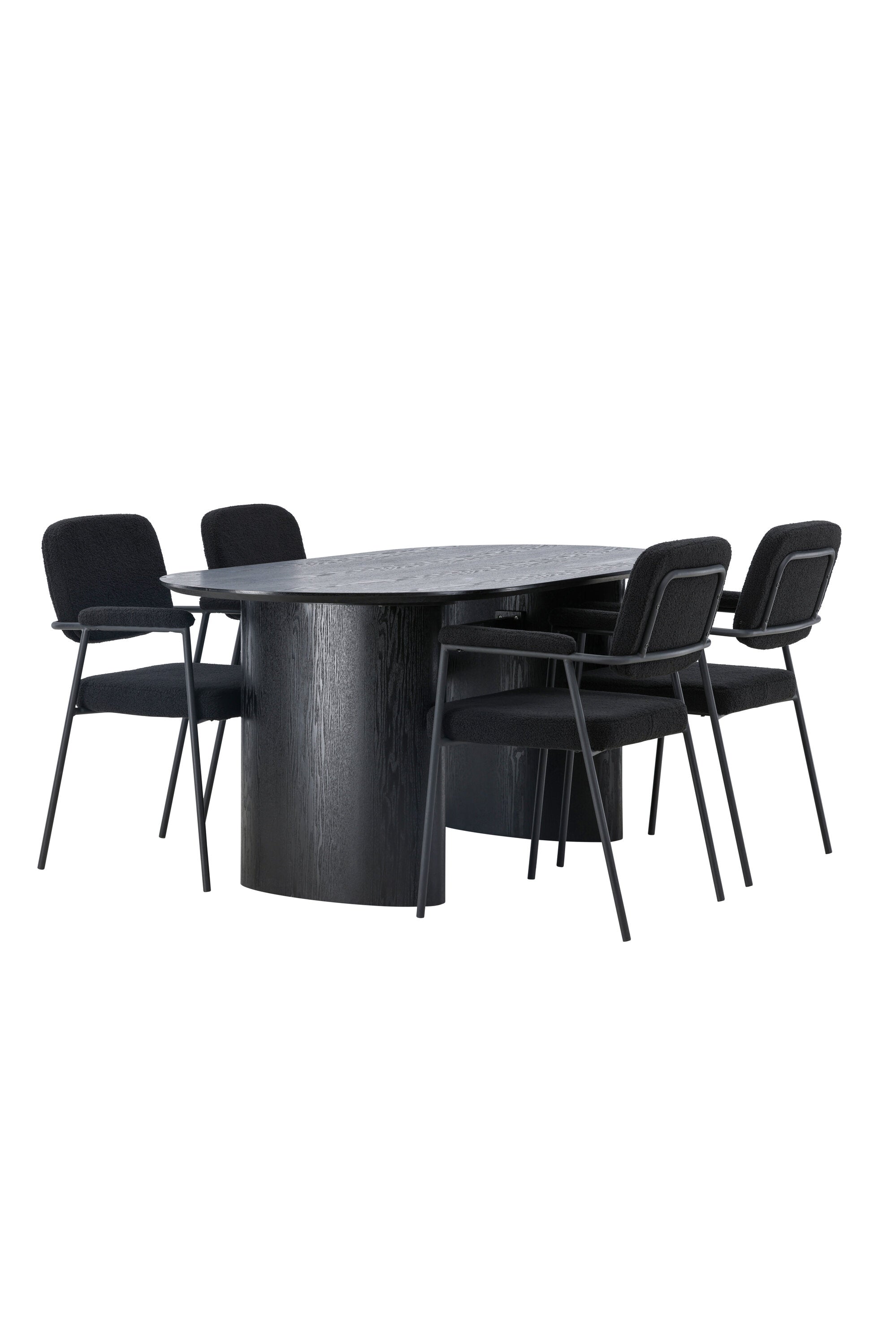Isolde Esszimmerset + Yesterday 180cm/4St. in Schwarz präsentiert im Onlineshop von KAQTU Design AG. Esszimmerset ist von Venture Home