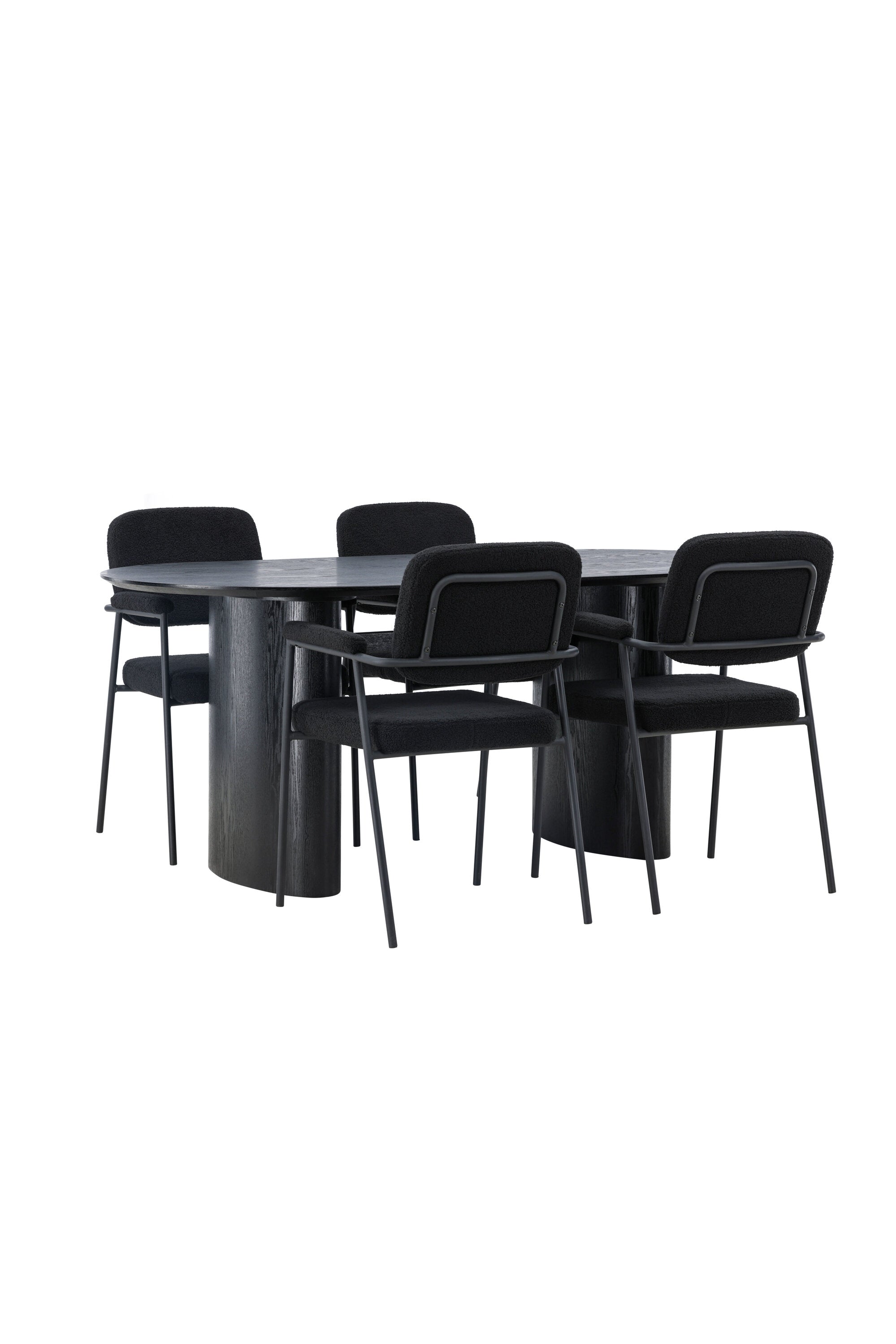 Isolde Esszimmerset + Yesterday 180cm/4St. in Schwarz präsentiert im Onlineshop von KAQTU Design AG. Esszimmerset ist von Venture Home