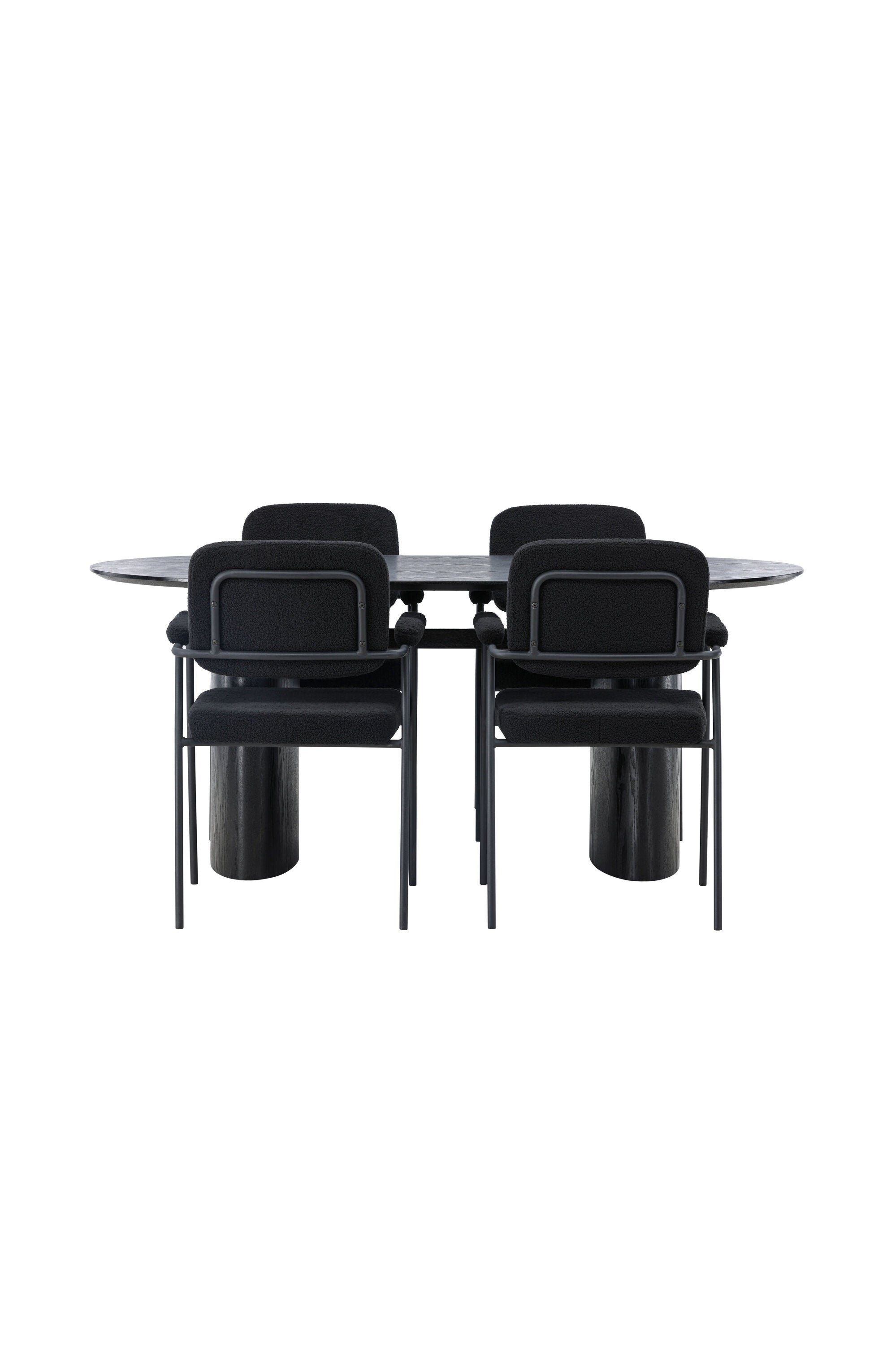 Isolde Esszimmerset + Yesterday 180cm/4St. in Schwarz präsentiert im Onlineshop von KAQTU Design AG. Esszimmerset ist von Venture Home