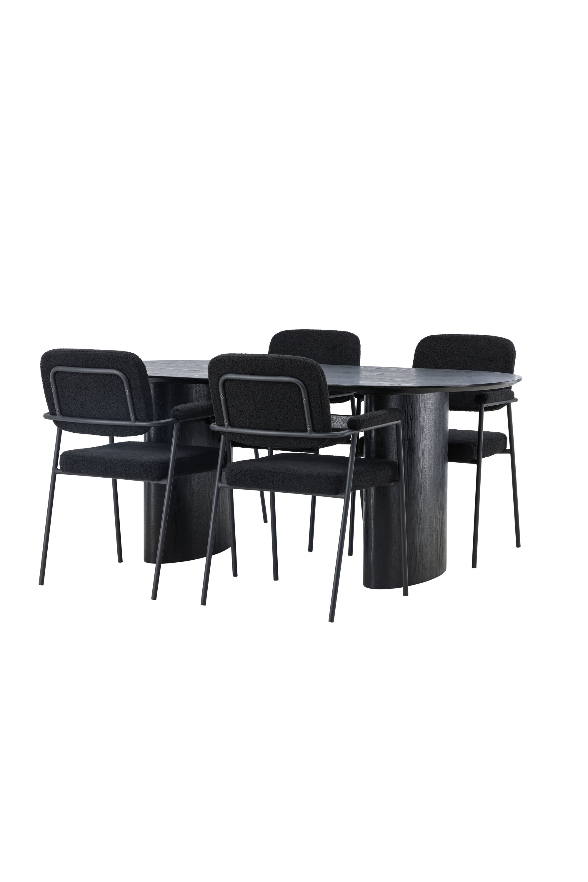 Isolde Esszimmerset + Yesterday 180cm/4St. in Schwarz präsentiert im Onlineshop von KAQTU Design AG. Esszimmerset ist von Venture Home