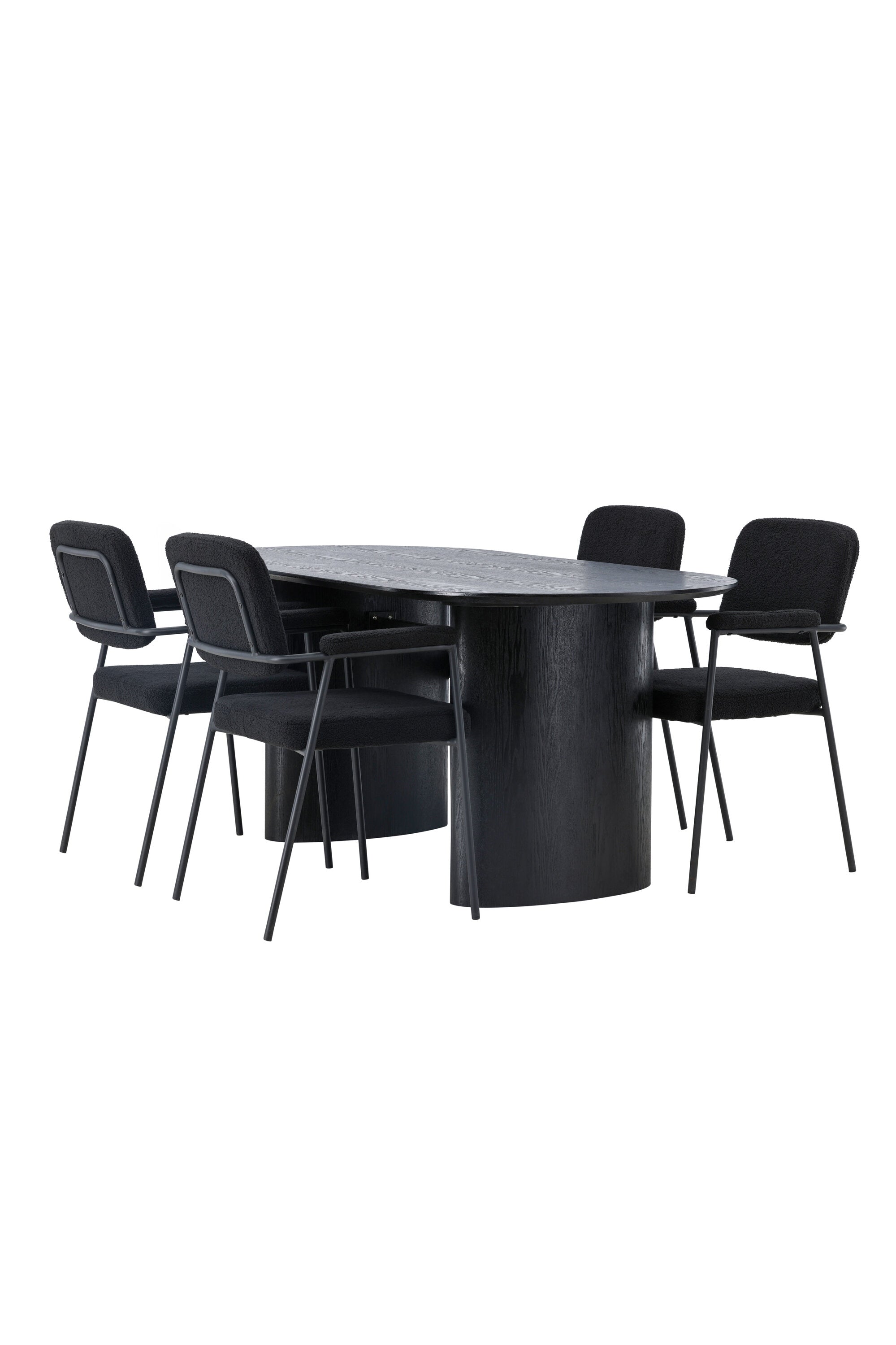 Isolde Esszimmerset + Yesterday 180cm/4St. in Schwarz präsentiert im Onlineshop von KAQTU Design AG. Esszimmerset ist von Venture Home