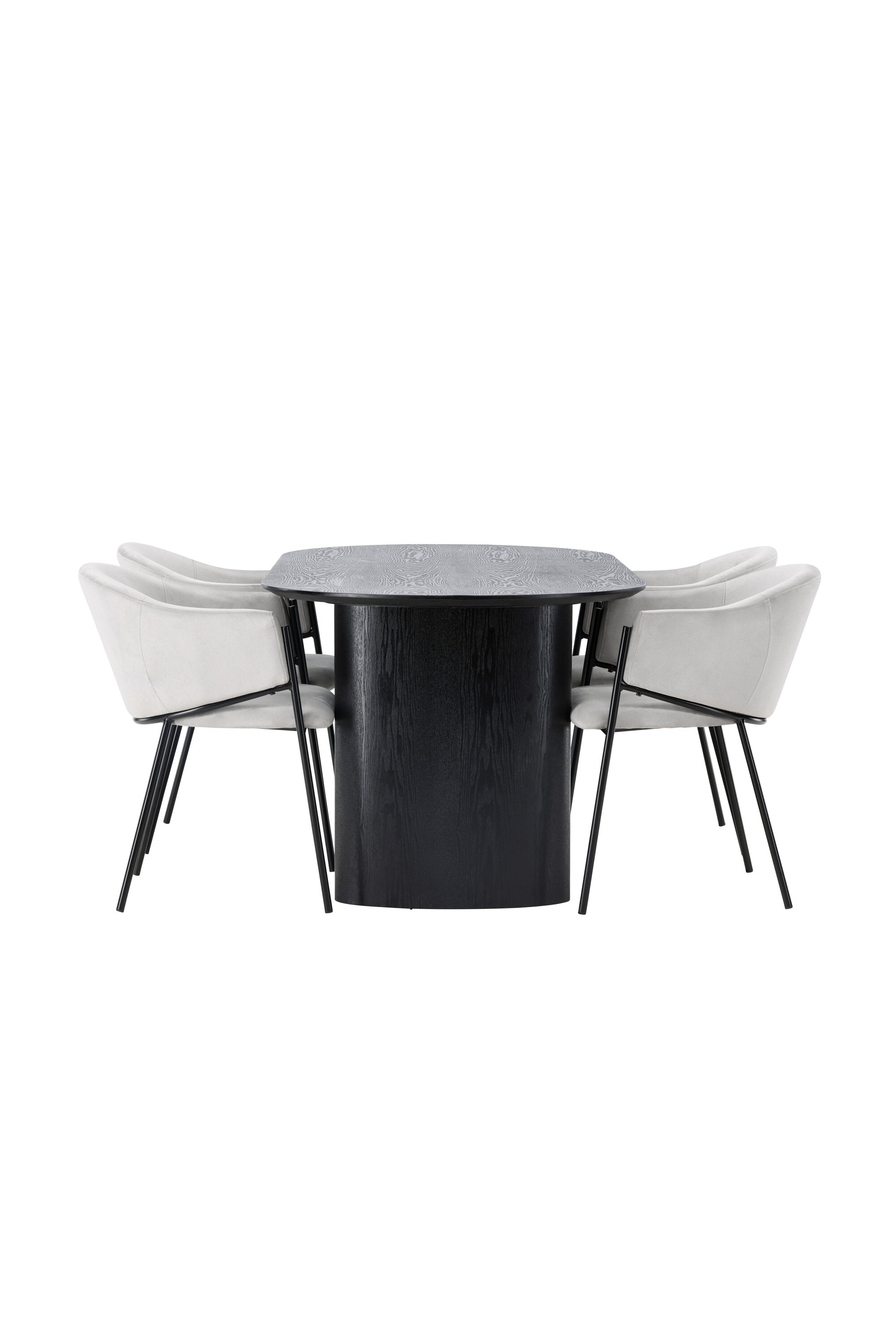 Isolde Esszimmerset + Evelina 180cm/4St. in Schwarzgrau präsentiert im Onlineshop von KAQTU Design AG. Esszimmerset ist von Venture Home