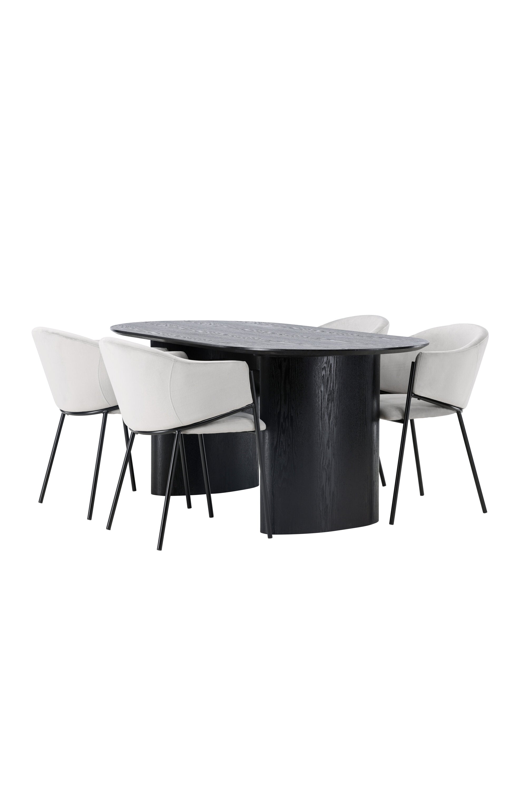 Isolde Esszimmerset + Evelina 180cm/4St. in Schwarzgrau präsentiert im Onlineshop von KAQTU Design AG. Esszimmerset ist von Venture Home