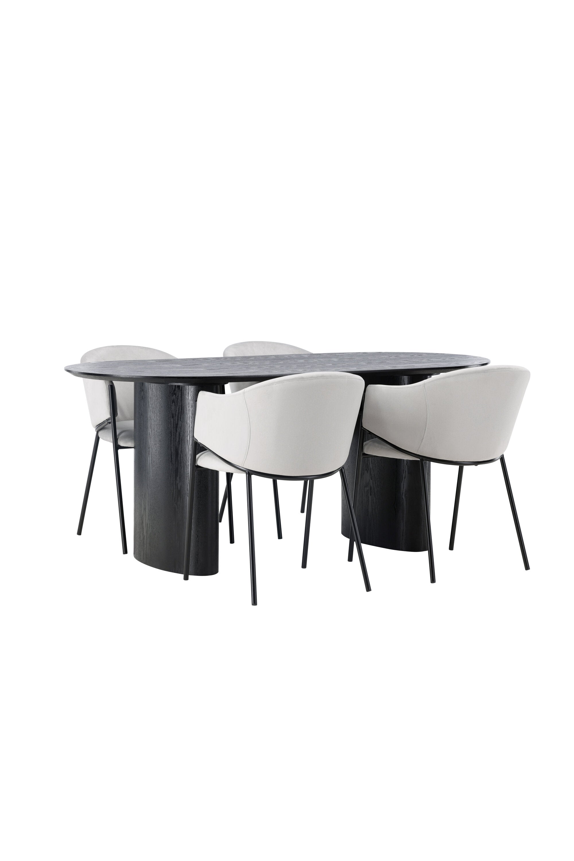 Isolde Esszimmerset + Evelina 180cm/4St. in Schwarzgrau präsentiert im Onlineshop von KAQTU Design AG. Esszimmerset ist von Venture Home