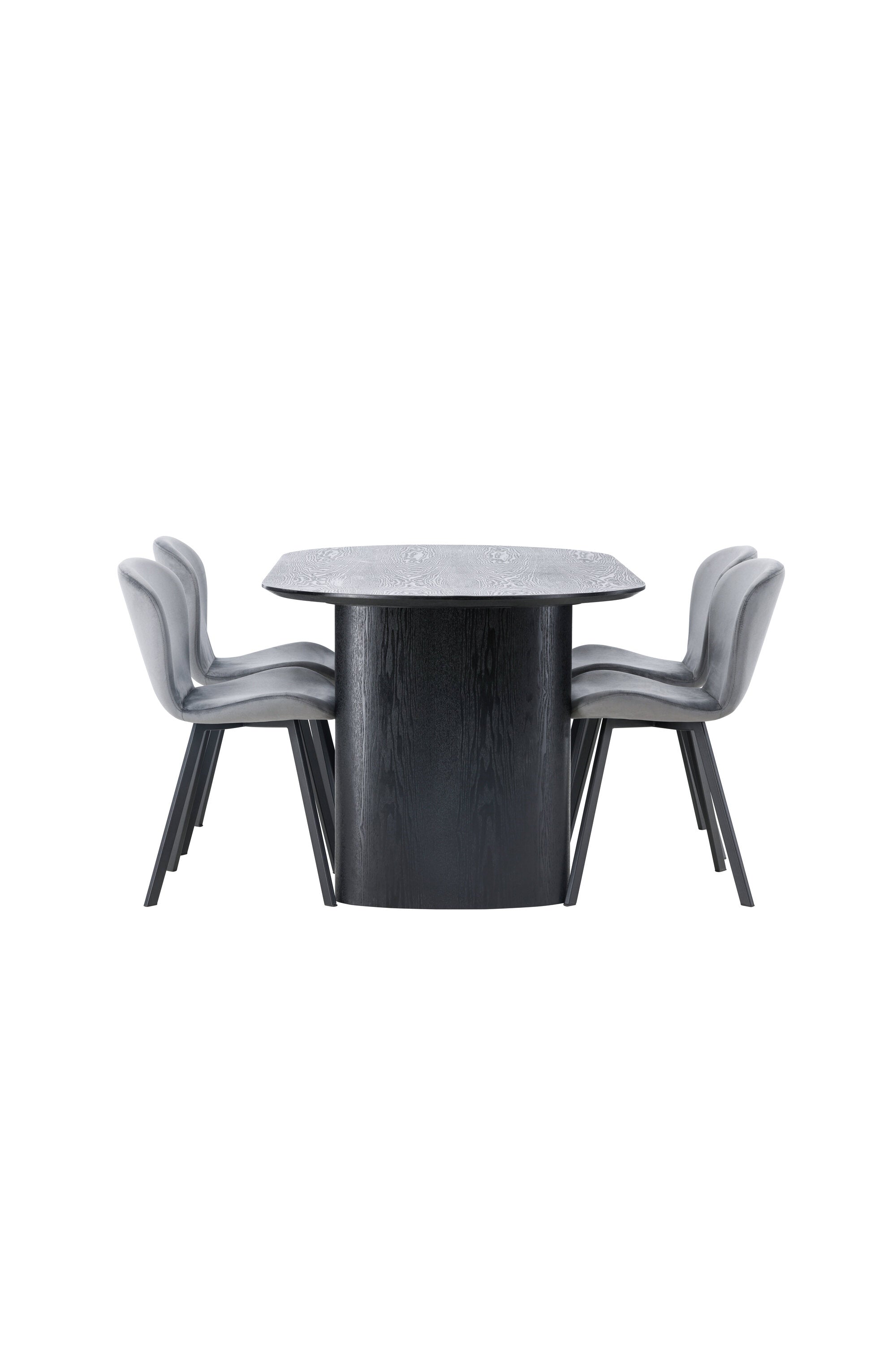Isolde Esszimmerset + Lilja 180cm/4St. in Schwarzgrau präsentiert im Onlineshop von KAQTU Design AG. Esszimmerset ist von Venture Home