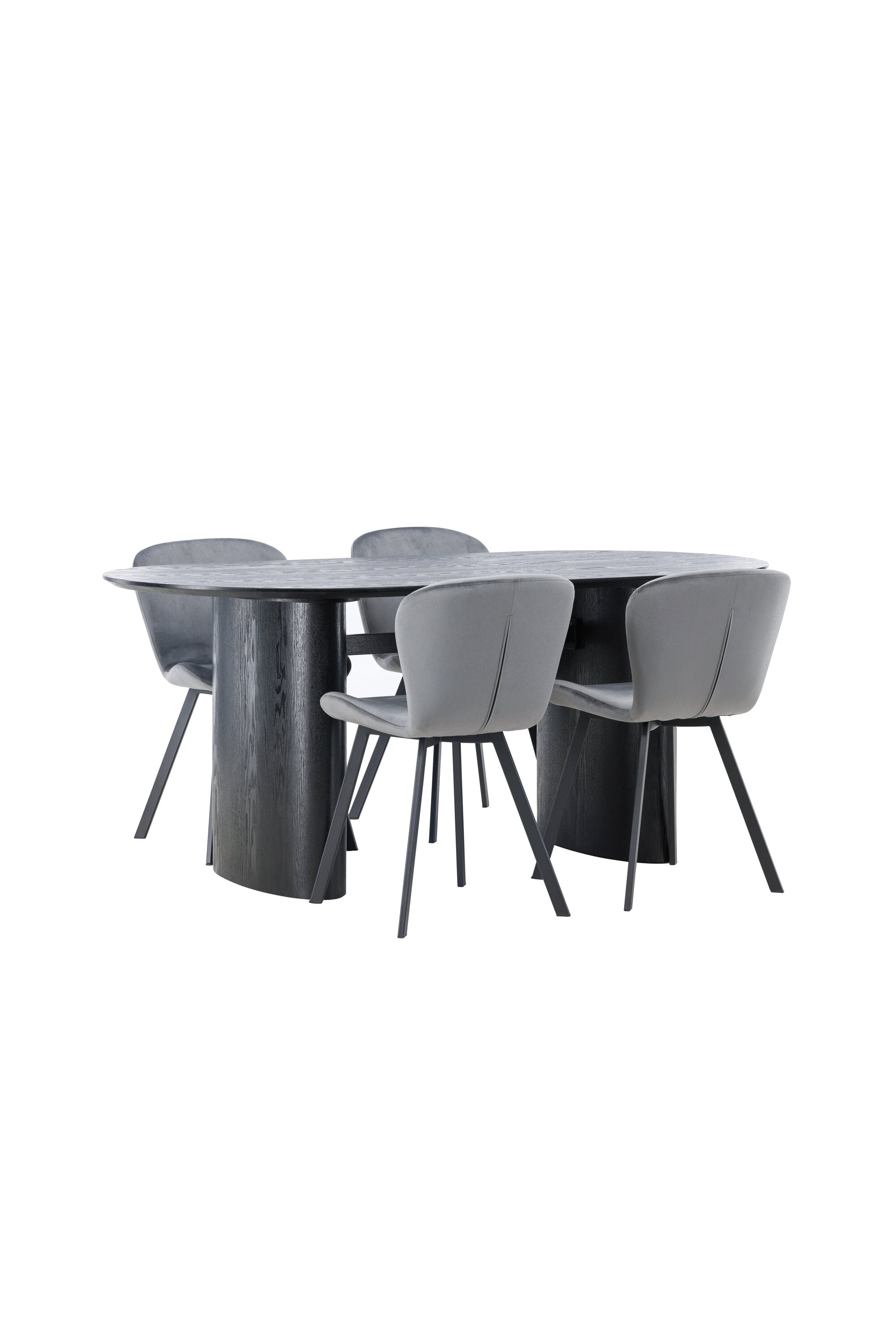 Isolde Esszimmerset + Lilja 180cm/4St. in Schwarzgrau präsentiert im Onlineshop von KAQTU Design AG. Esszimmerset ist von Venture Home