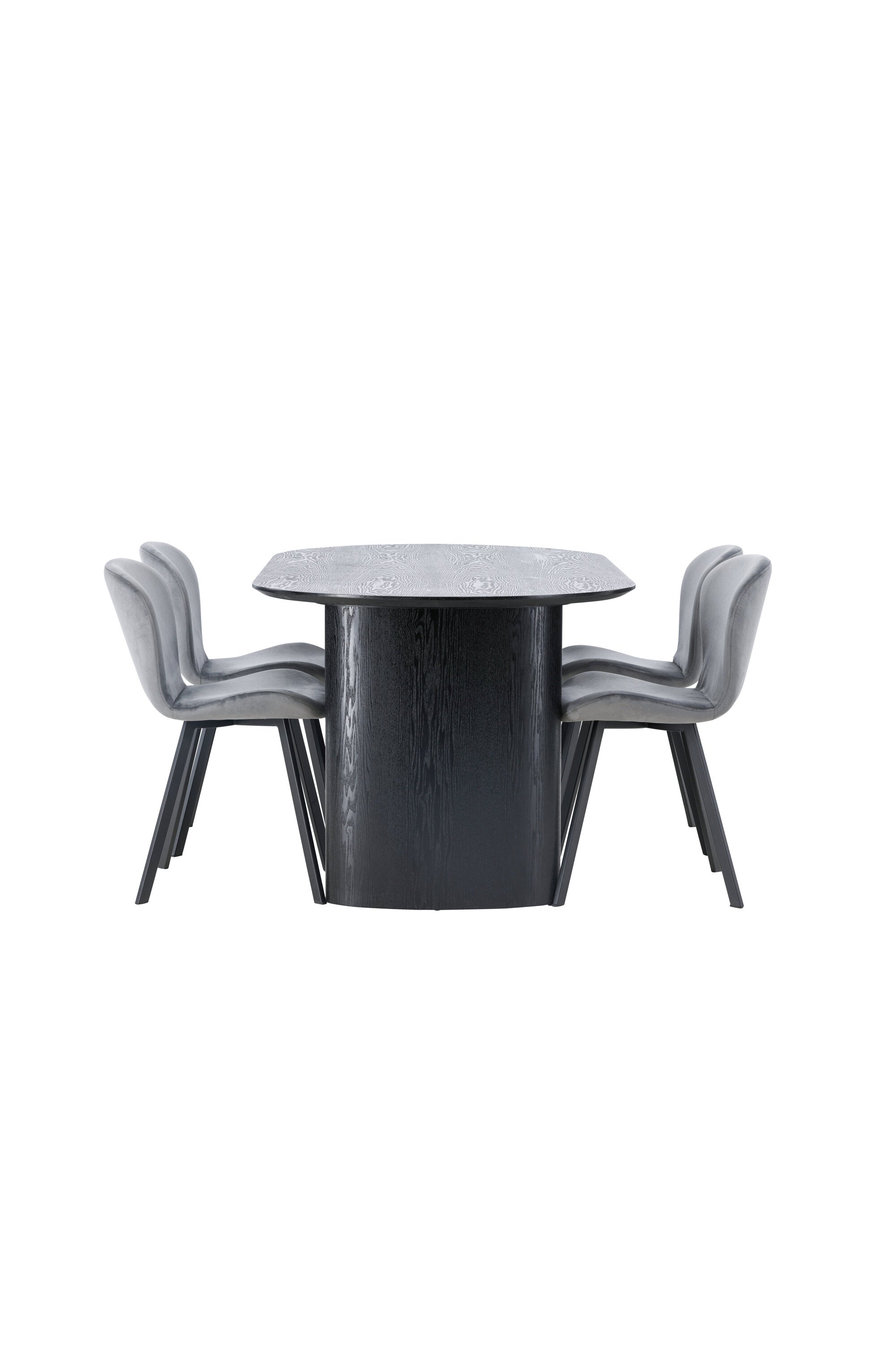 Isolde Esszimmerset + Lilja 180cm/4St. in Schwarzgrau präsentiert im Onlineshop von KAQTU Design AG. Esszimmerset ist von Venture Home