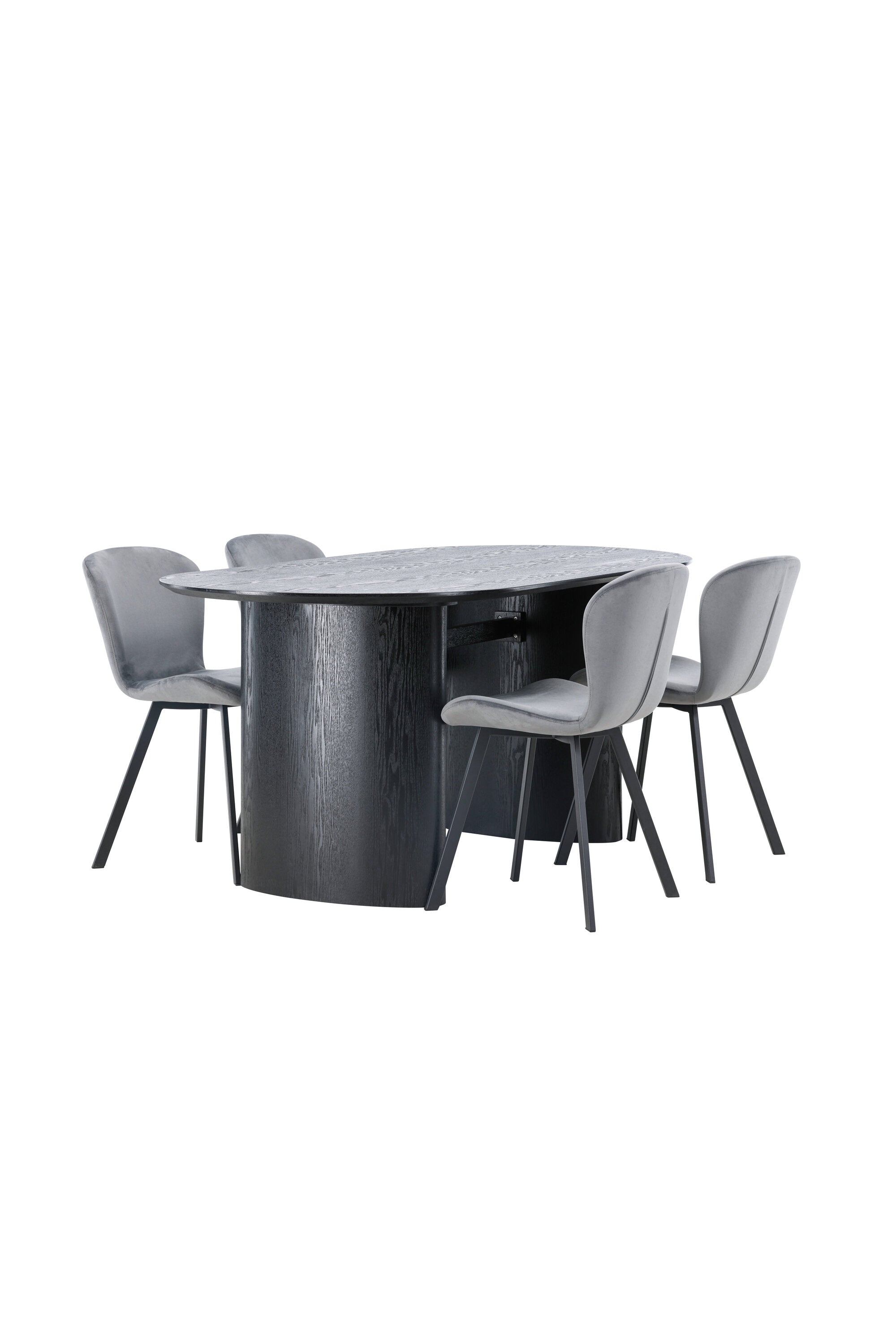 Isolde Esszimmerset + Lilja 180cm/4St. in Schwarzgrau präsentiert im Onlineshop von KAQTU Design AG. Esszimmerset ist von Venture Home
