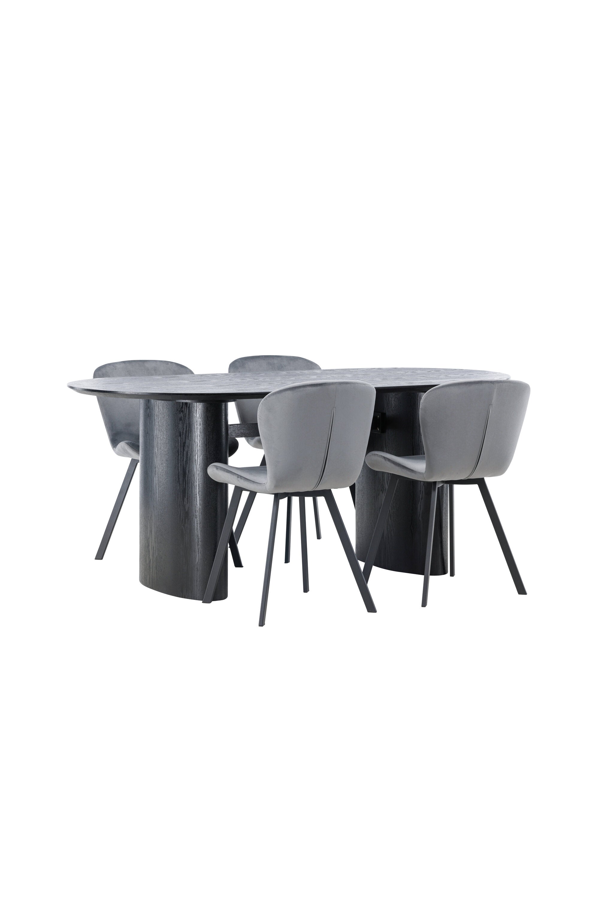 Isolde Esszimmerset + Lilja 180cm/4St. in Schwarzgrau präsentiert im Onlineshop von KAQTU Design AG. Esszimmerset ist von Venture Home