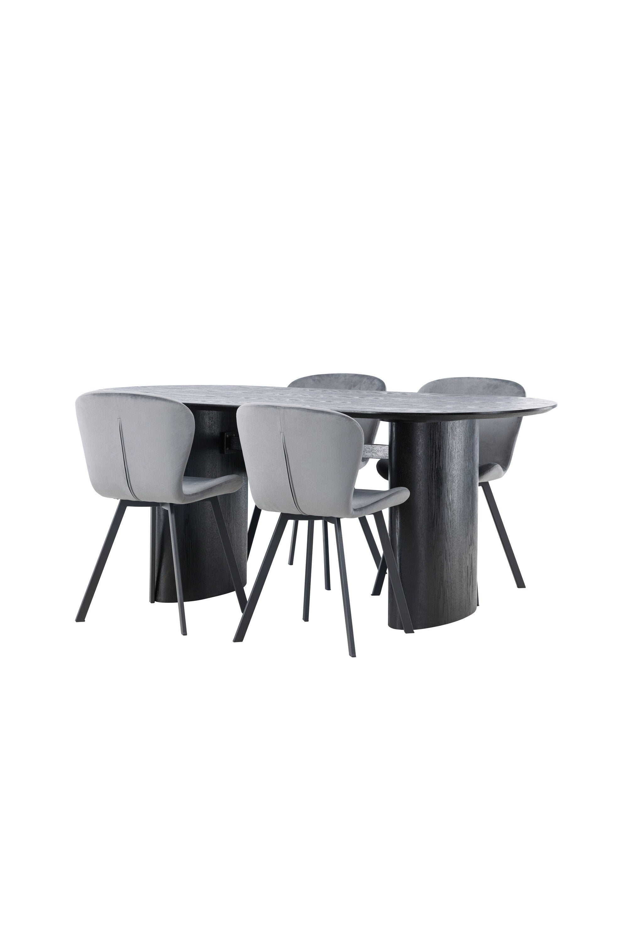 Isolde Esszimmerset + Lilja 180cm/4St. in Schwarzgrau präsentiert im Onlineshop von KAQTU Design AG. Esszimmerset ist von Venture Home