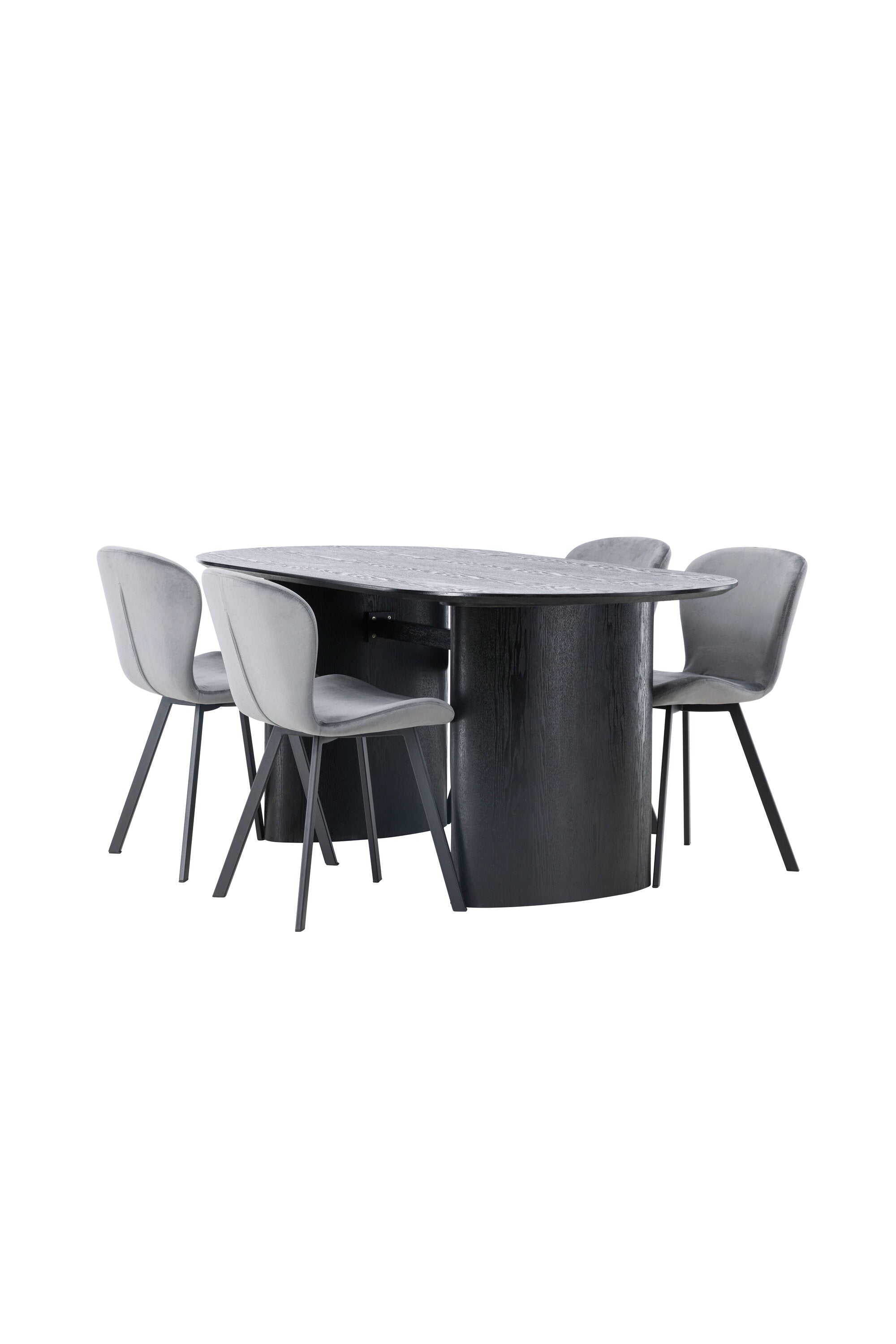 Isolde Esszimmerset + Lilja 180cm/4St. in Schwarzgrau präsentiert im Onlineshop von KAQTU Design AG. Esszimmerset ist von Venture Home