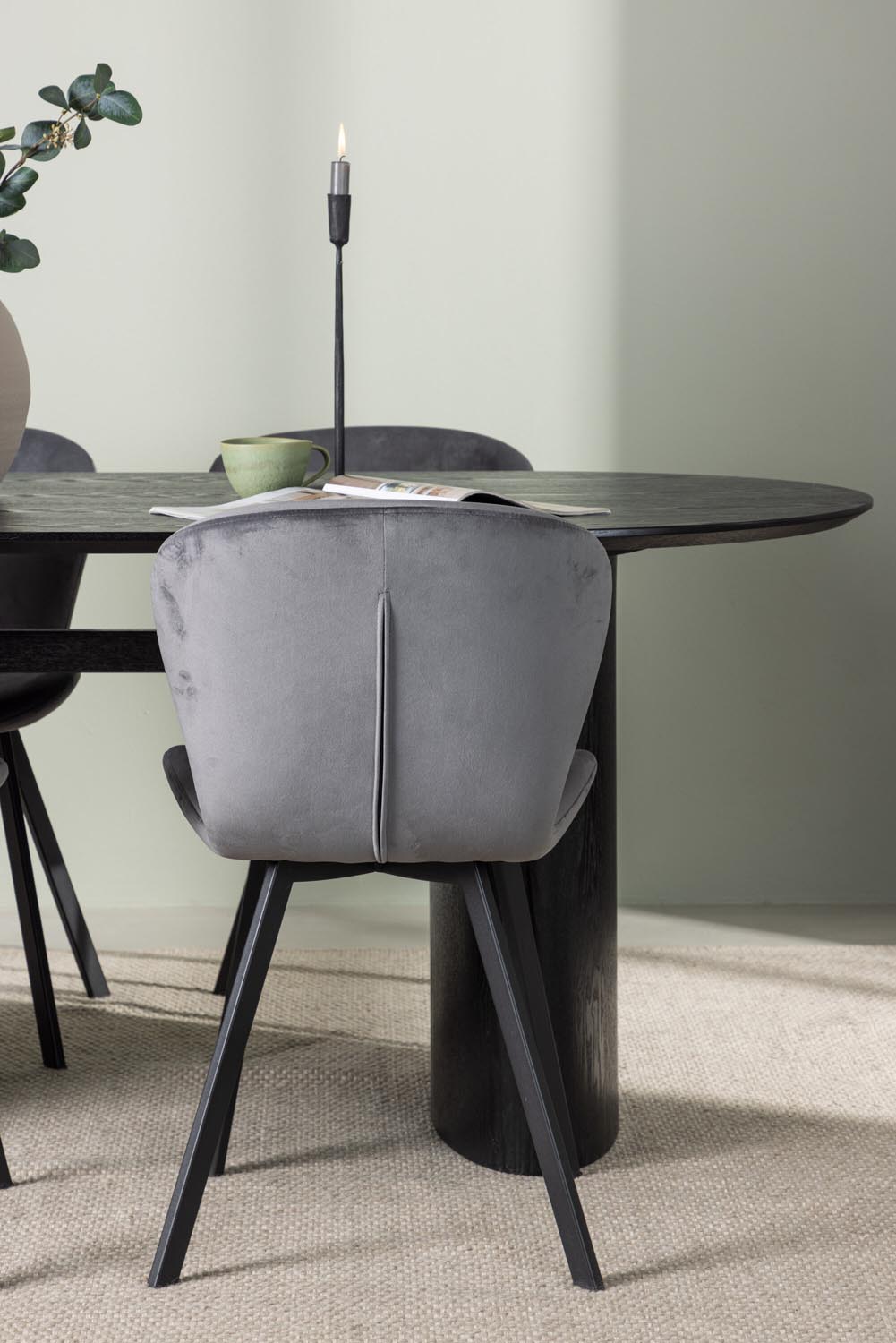 Isolde Esszimmerset + Lilja 180cm/4St. in Schwarzgrau präsentiert im Onlineshop von KAQTU Design AG. Esszimmerset ist von Venture Home