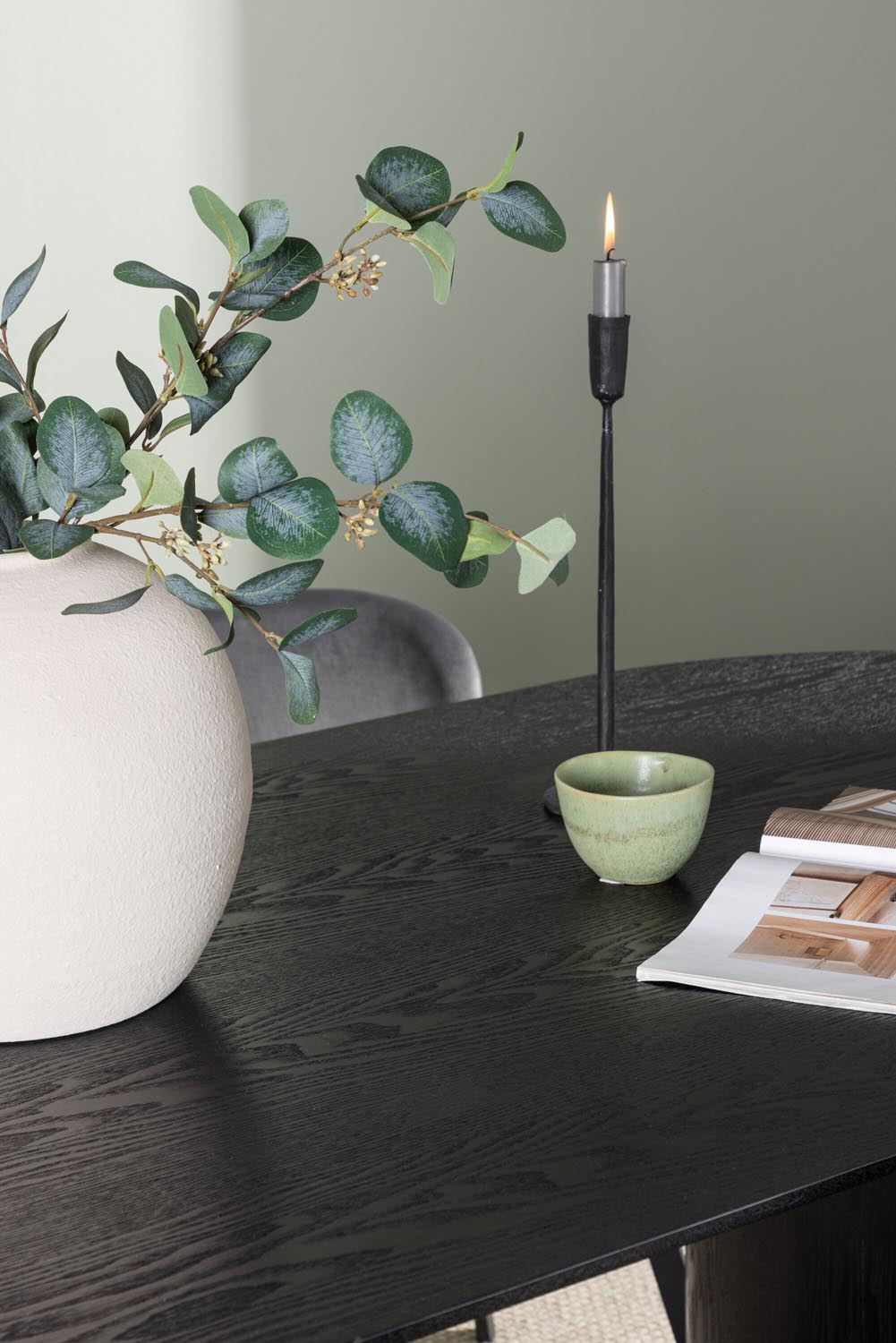 Isolde Esszimmerset + Lilja 180cm/4St. in Schwarzgrau präsentiert im Onlineshop von KAQTU Design AG. Esszimmerset ist von Venture Home