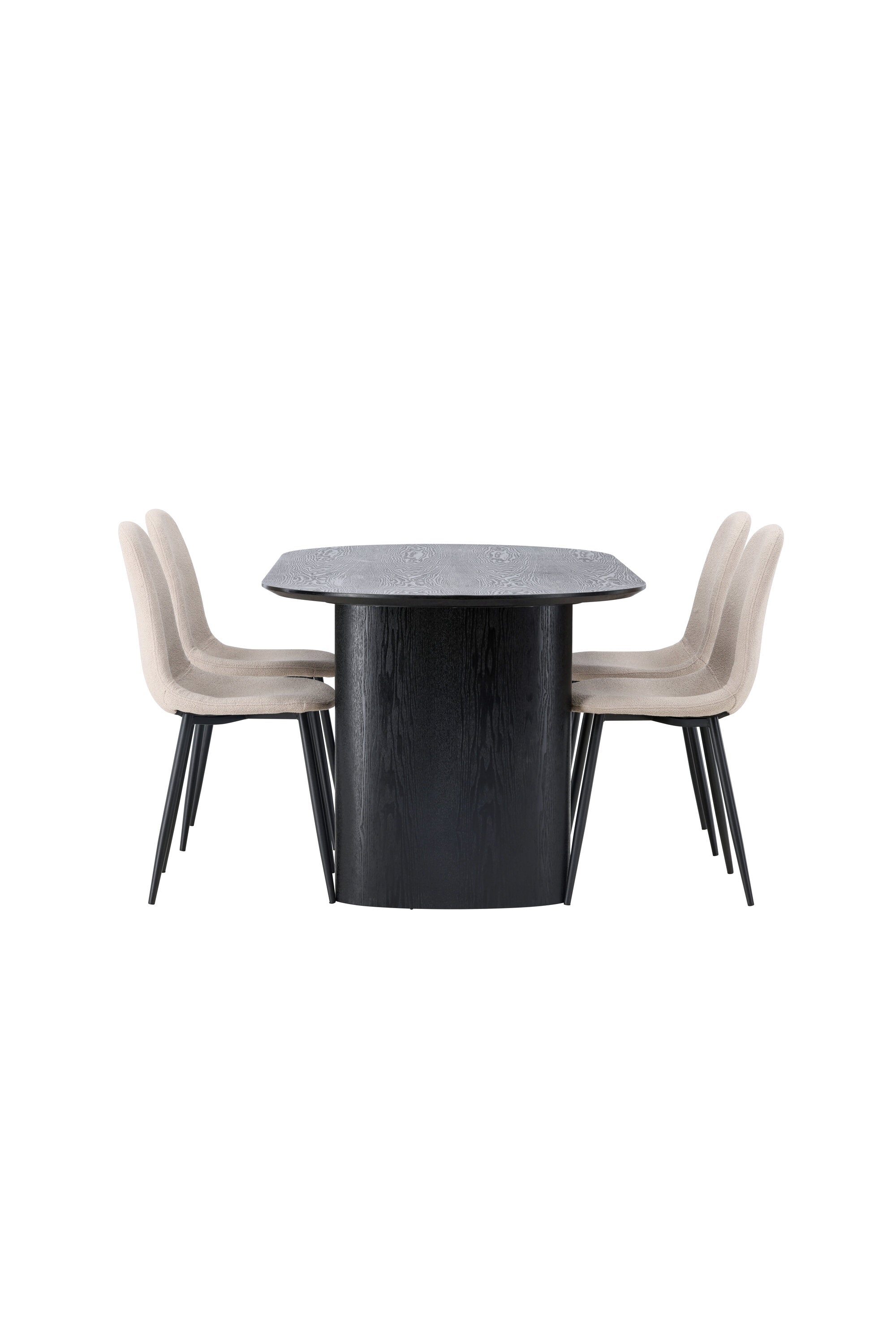 Isolde Esszimmerset + Polar 180cm/4St. in Beige, Schwarz präsentiert im Onlineshop von KAQTU Design AG. Esszimmerset ist von Venture Home
