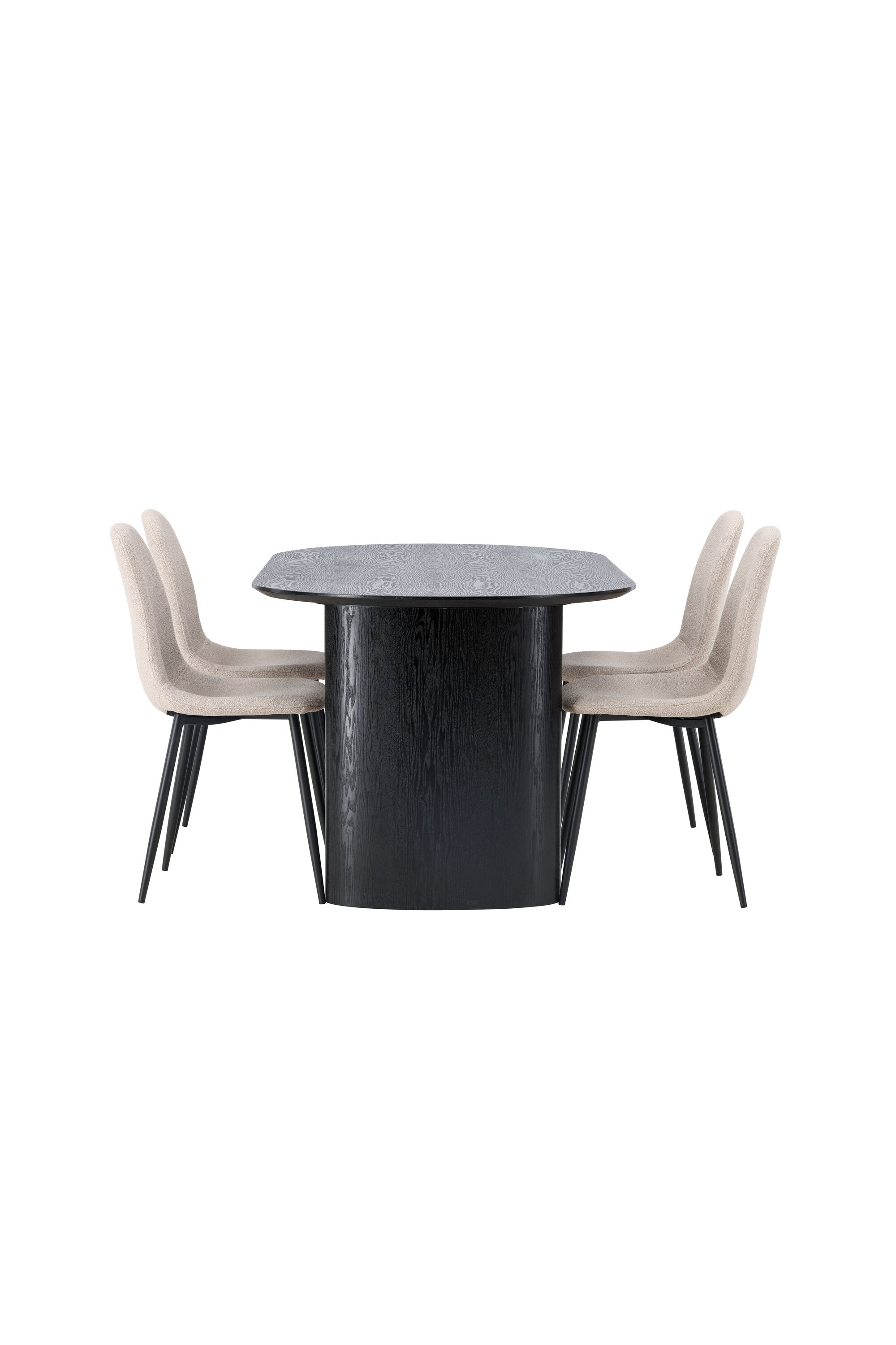 Isolde Esszimmerset + Polar 180cm/4St. in Beige, Schwarz präsentiert im Onlineshop von KAQTU Design AG. Esszimmerset ist von Venture Home