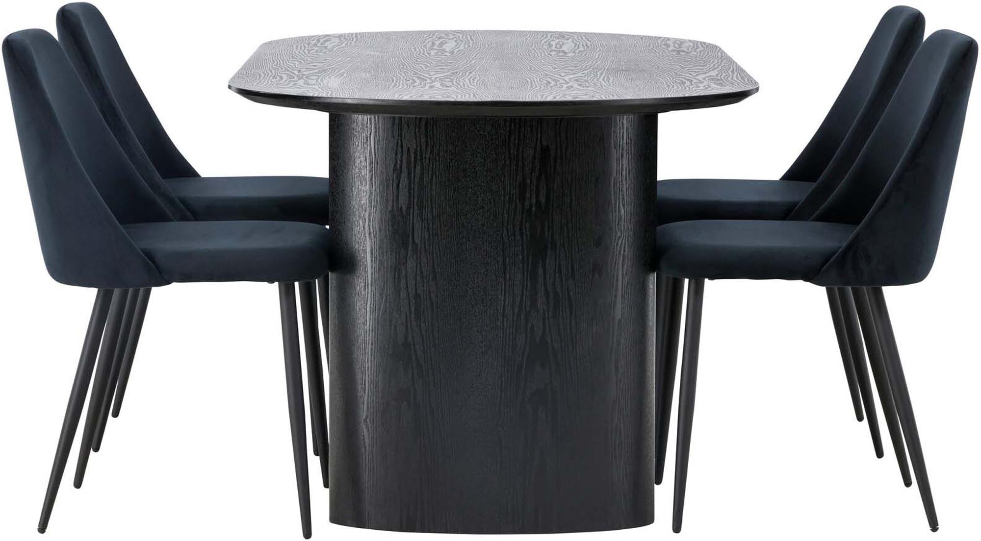 Stilvolles Isolde Esszimmerset von Venture Home: Ovaler Tisch mit 4 ergonomischen Stühlen für gesellige Abende und unvergessliche Momente.