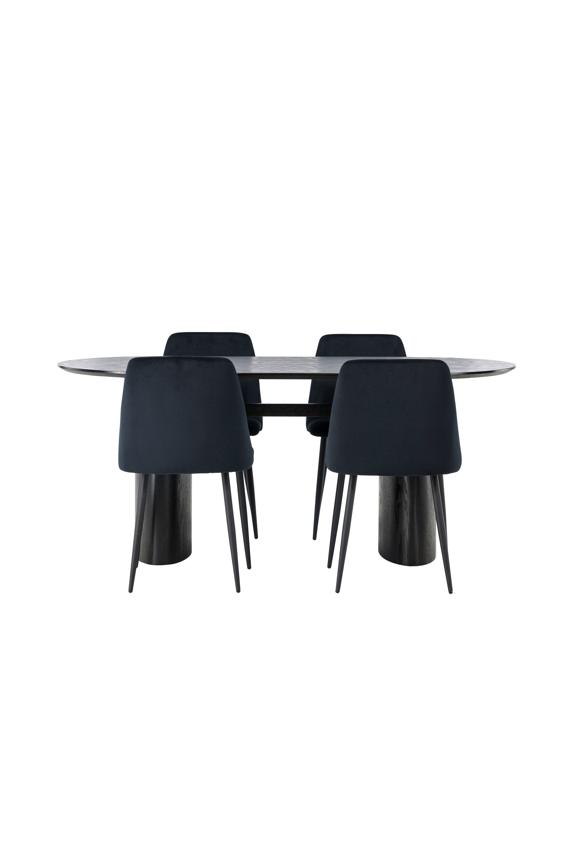 Isolde Esszimmerset + Night 180cm/4St. in Schwarz präsentiert im Onlineshop von KAQTU Design AG. Esszimmerset ist von Venture Home