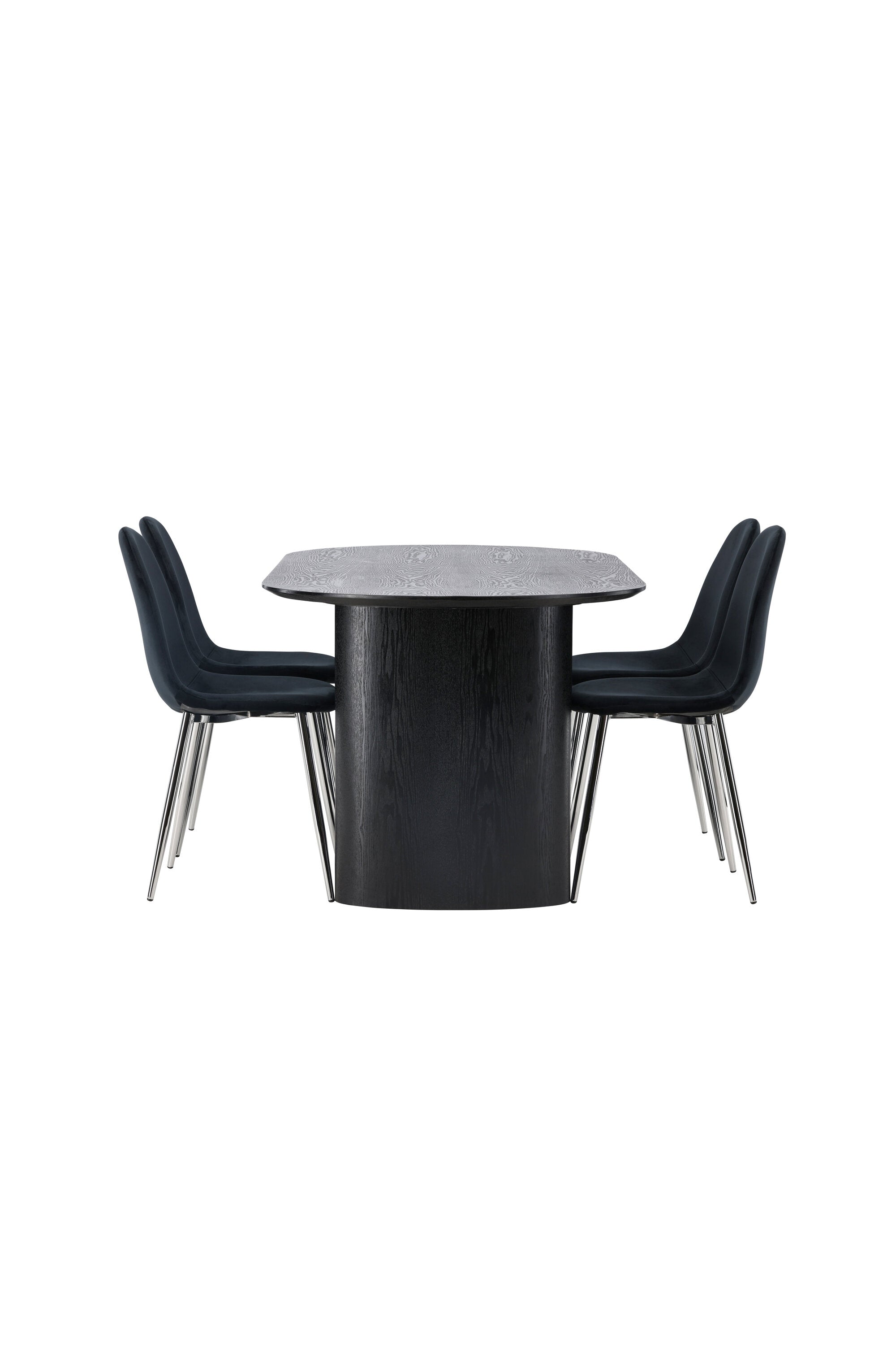 Isolde Esszimmerset + Polar 180cm/4St. in Schwarzes Silber präsentiert im Onlineshop von KAQTU Design AG. Esszimmerset ist von Venture Home