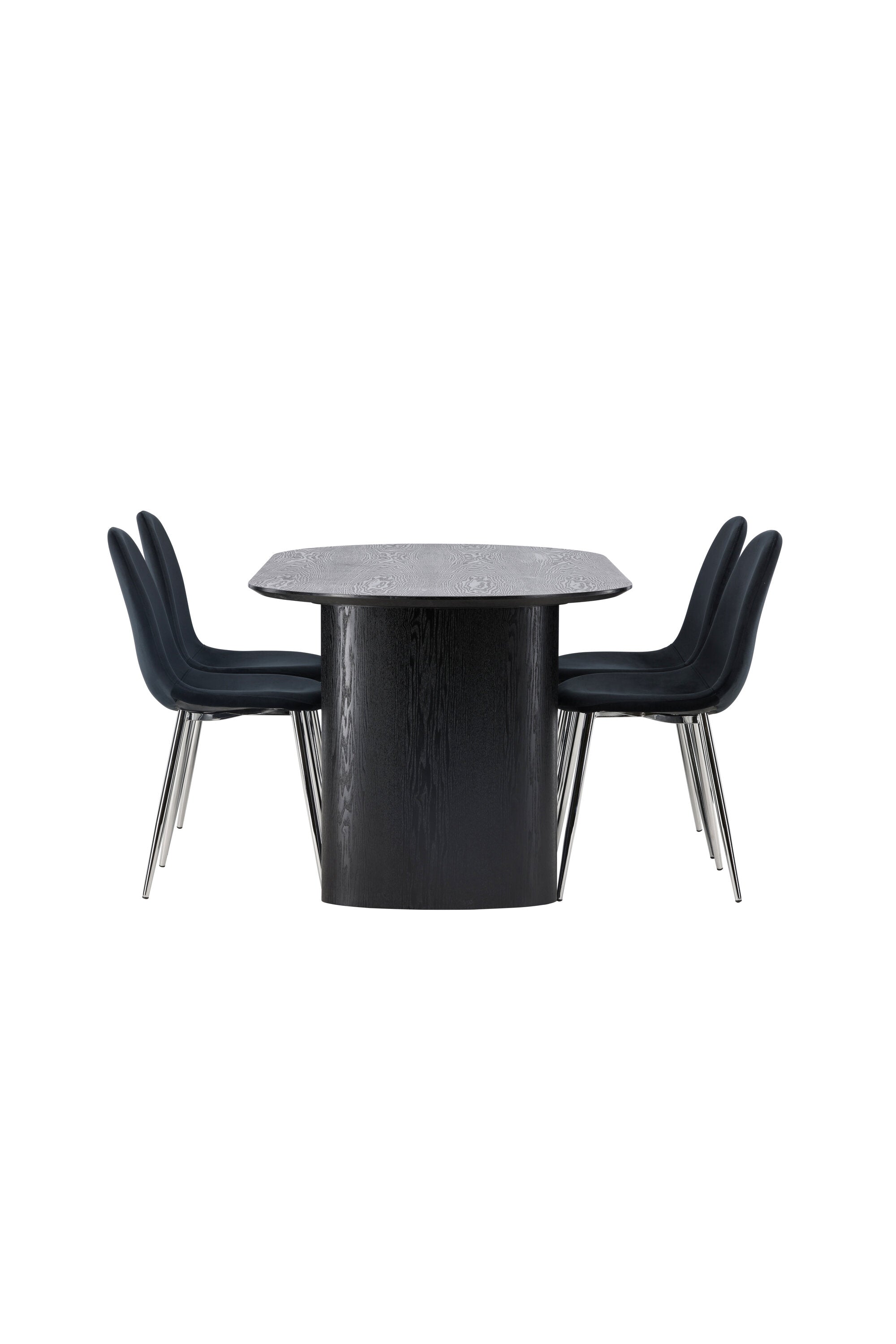 Isolde Esszimmerset + Polar 180cm/4St. in Schwarzes Silber präsentiert im Onlineshop von KAQTU Design AG. Esszimmerset ist von Venture Home