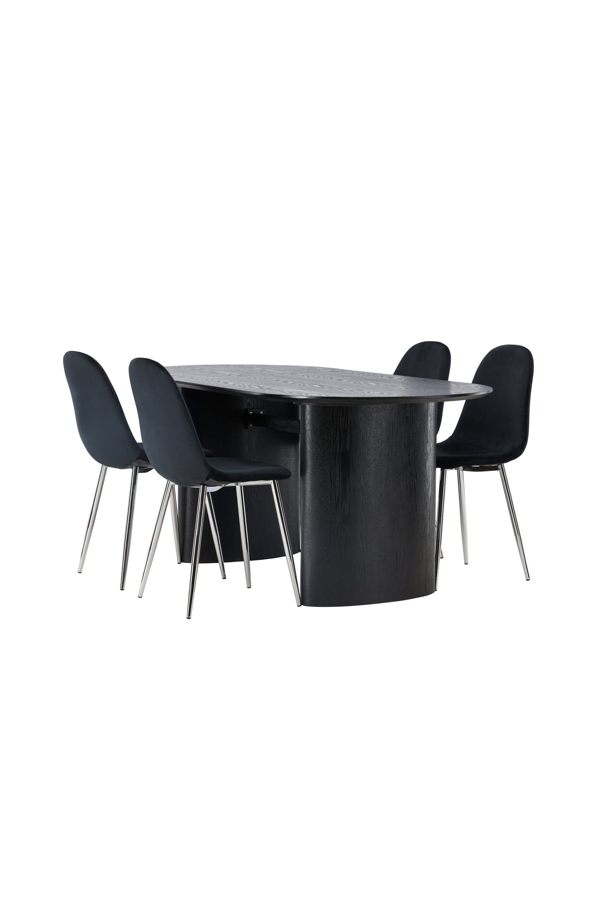 Isolde Esszimmerset + Polar 180cm/4St. in Schwarzes Silber präsentiert im Onlineshop von KAQTU Design AG. Esszimmerset ist von Venture Home