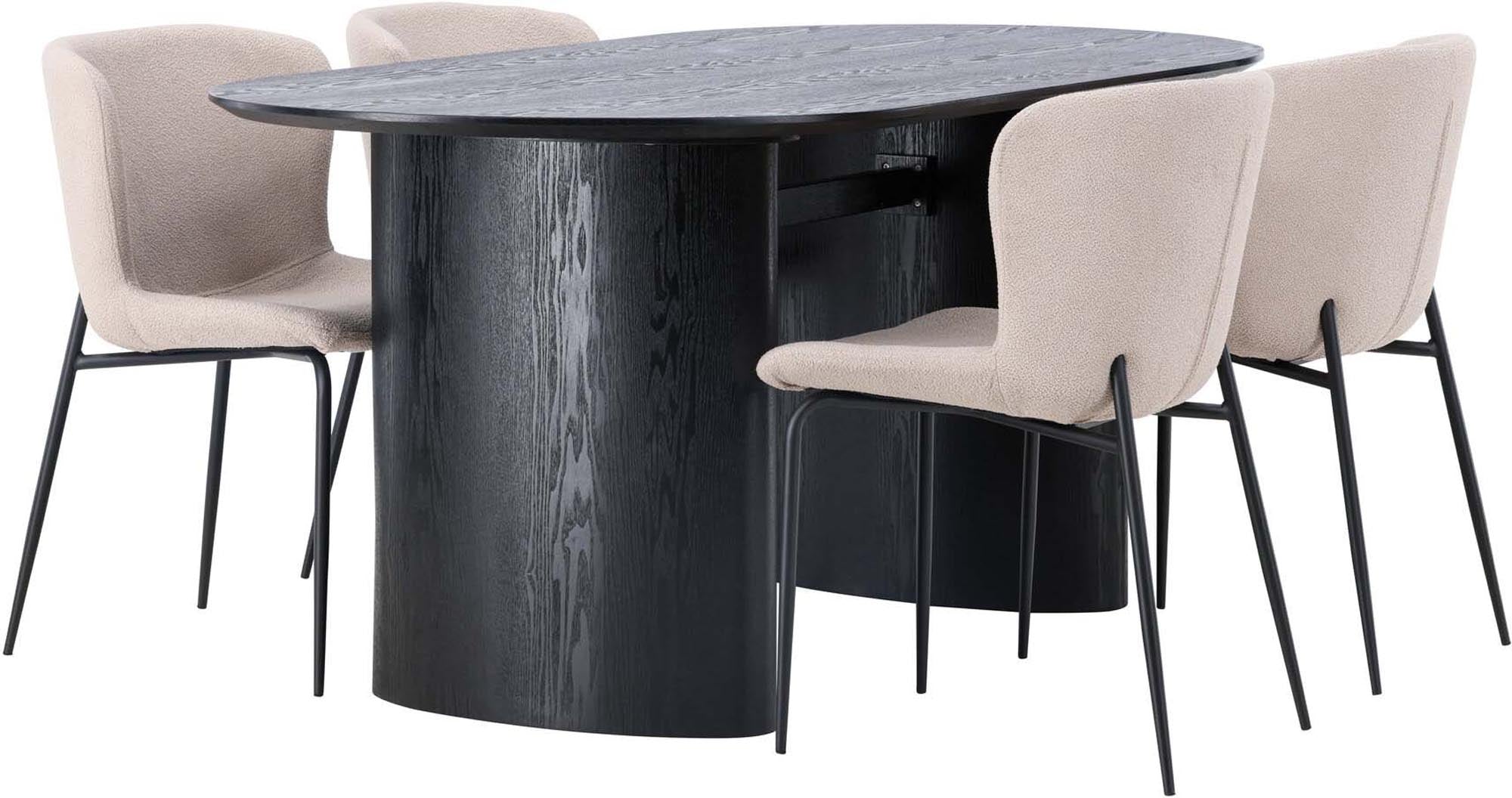 Isolde Esszimmerset + Modesto 180cm/4St.: Stilvolles, rustikales Design mit robusten Materialien für gesellige Abende und höchsten Sitzkomfort.