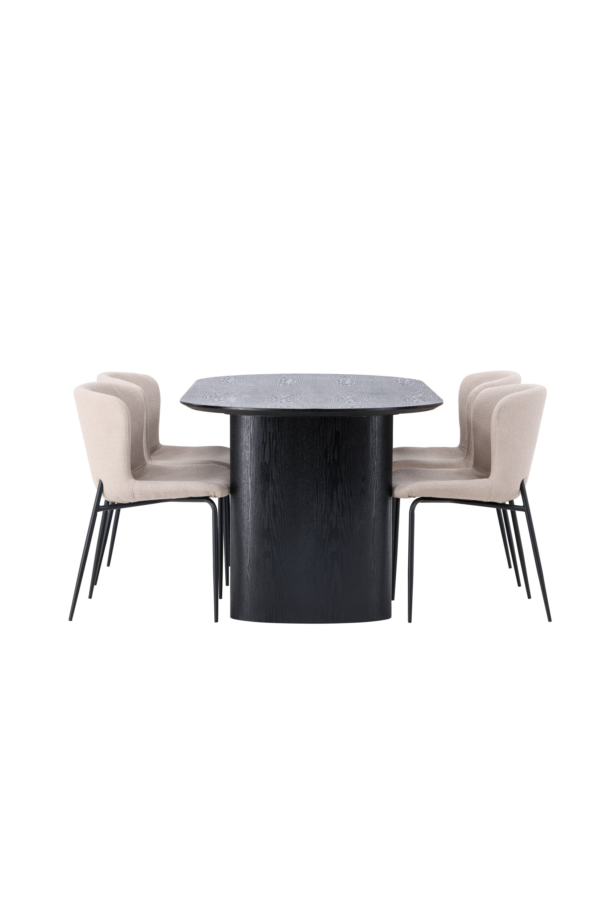 Isolde Esszimmerset + Modesto 180cm/4St. in Beige, Schwarz präsentiert im Onlineshop von KAQTU Design AG. Esszimmerset ist von Venture Home