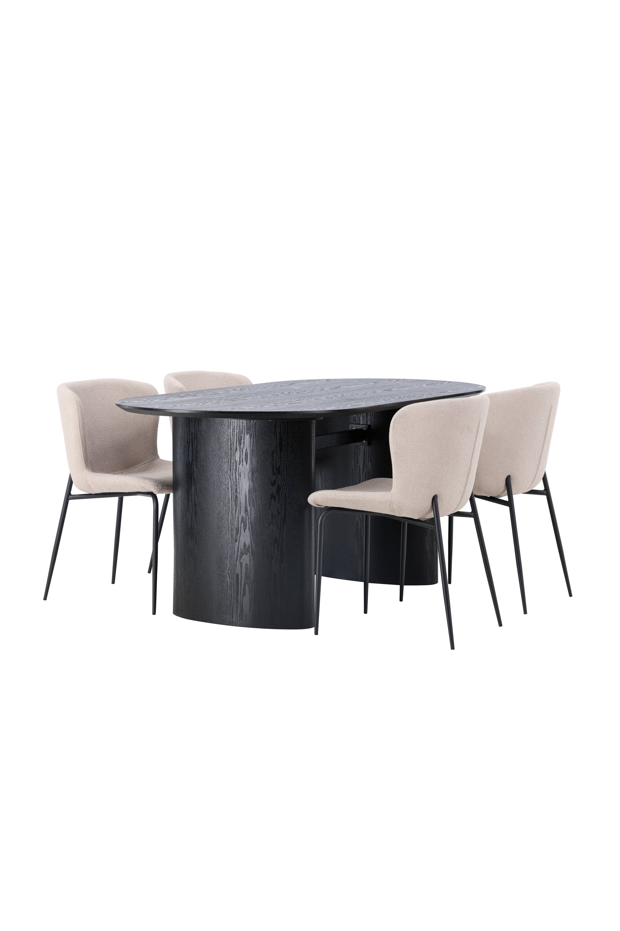 Isolde Esszimmerset + Modesto 180cm/4St. in Beige, Schwarz präsentiert im Onlineshop von KAQTU Design AG. Esszimmerset ist von Venture Home