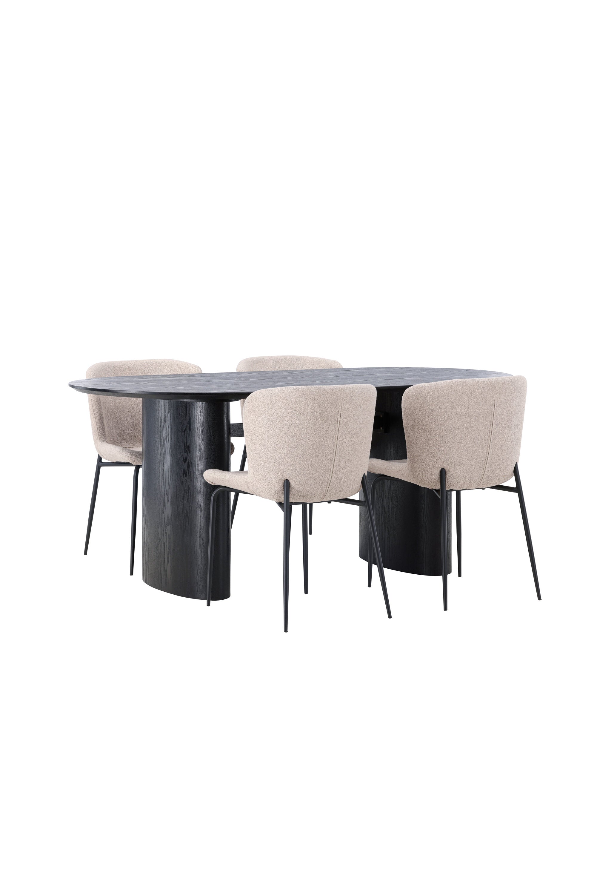 Isolde Esszimmerset + Modesto 180cm/4St. in Beige, Schwarz präsentiert im Onlineshop von KAQTU Design AG. Esszimmerset ist von Venture Home