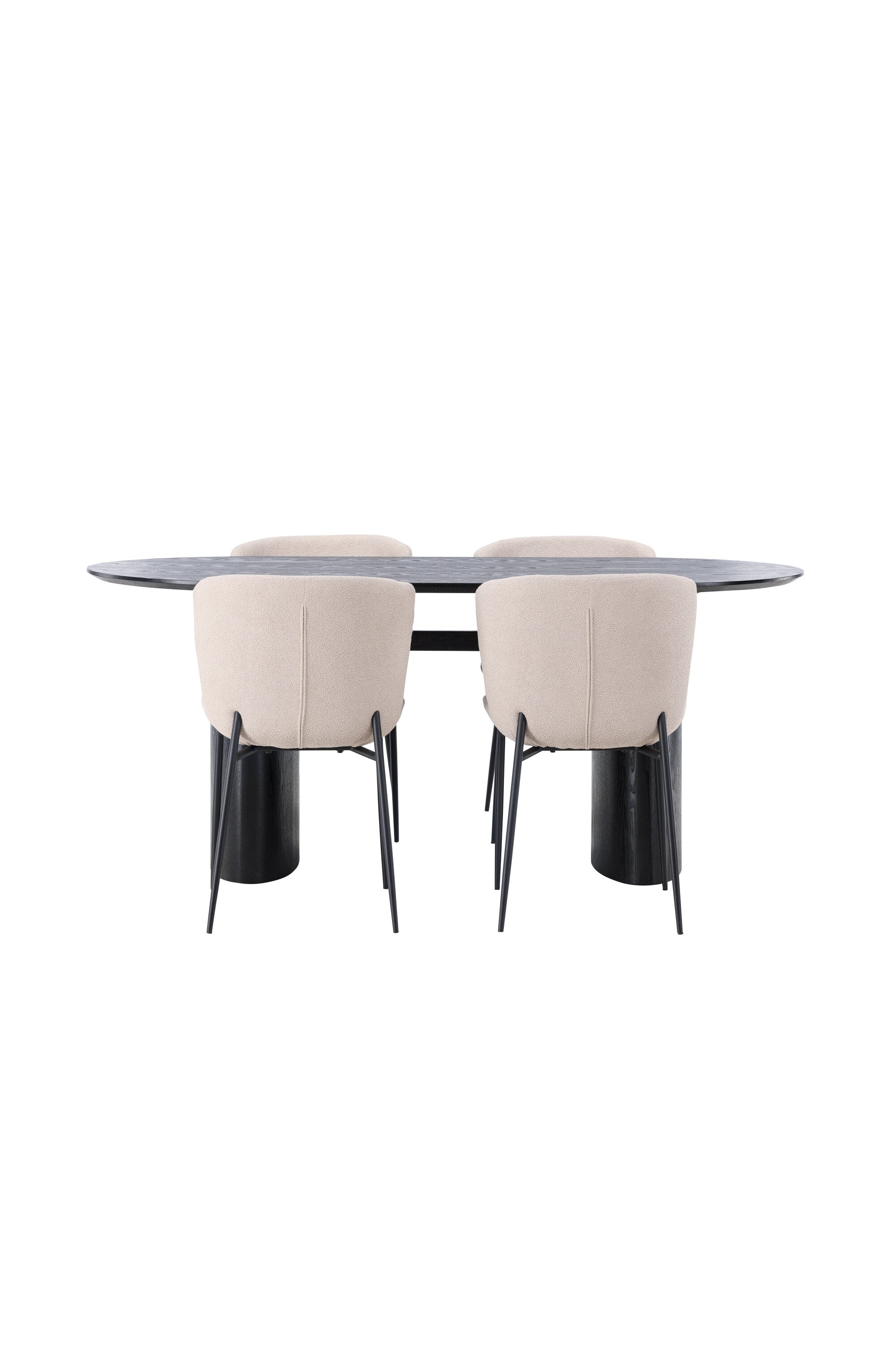 Isolde Esszimmerset + Modesto 180cm/4St. in Beige, Schwarz präsentiert im Onlineshop von KAQTU Design AG. Esszimmerset ist von Venture Home