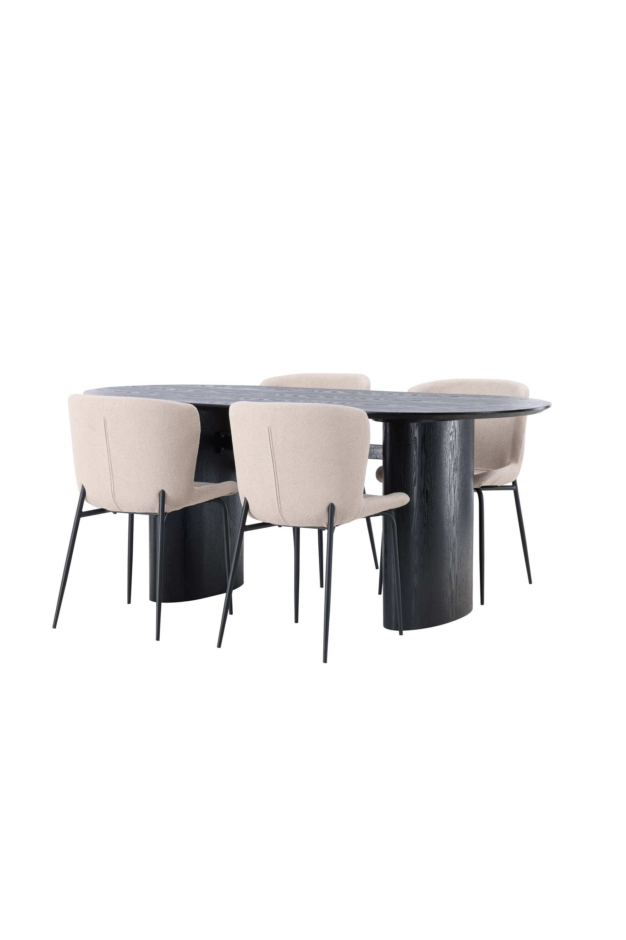 Isolde Esszimmerset + Modesto 180cm/4St. in Beige, Schwarz präsentiert im Onlineshop von KAQTU Design AG. Esszimmerset ist von Venture Home