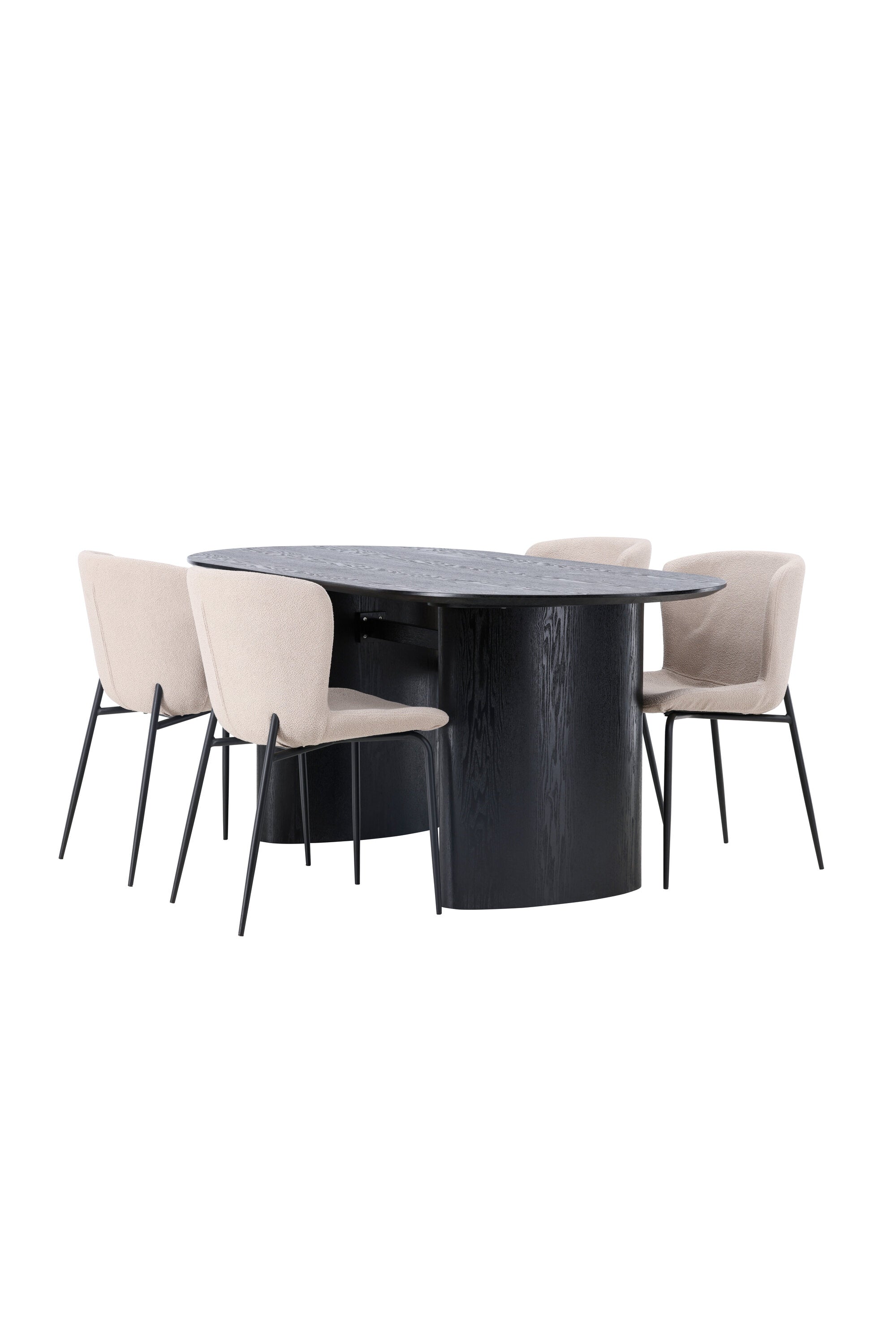 Isolde Esszimmerset + Modesto 180cm/4St. in Beige, Schwarz präsentiert im Onlineshop von KAQTU Design AG. Esszimmerset ist von Venture Home