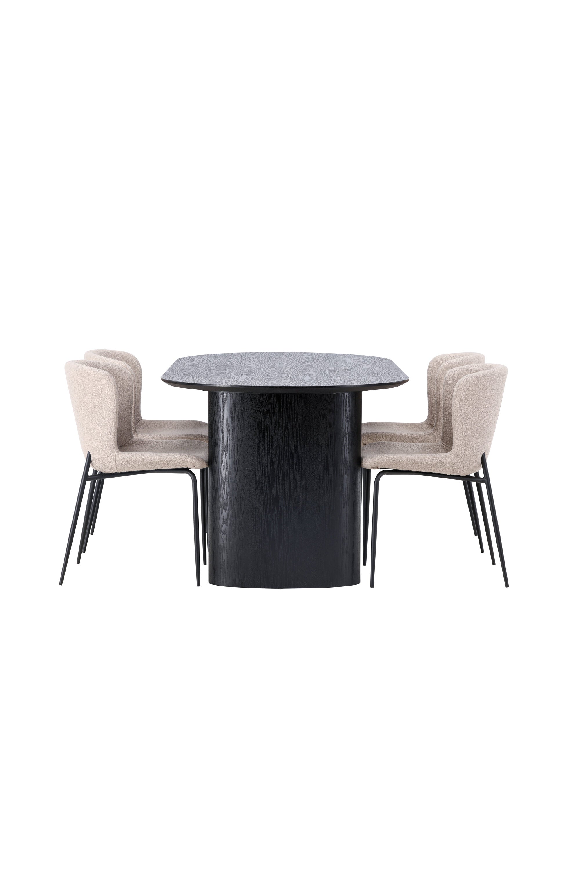 Isolde Esszimmerset + Modesto 180cm/4St. in Beige, Schwarz präsentiert im Onlineshop von KAQTU Design AG. Esszimmerset ist von Venture Home