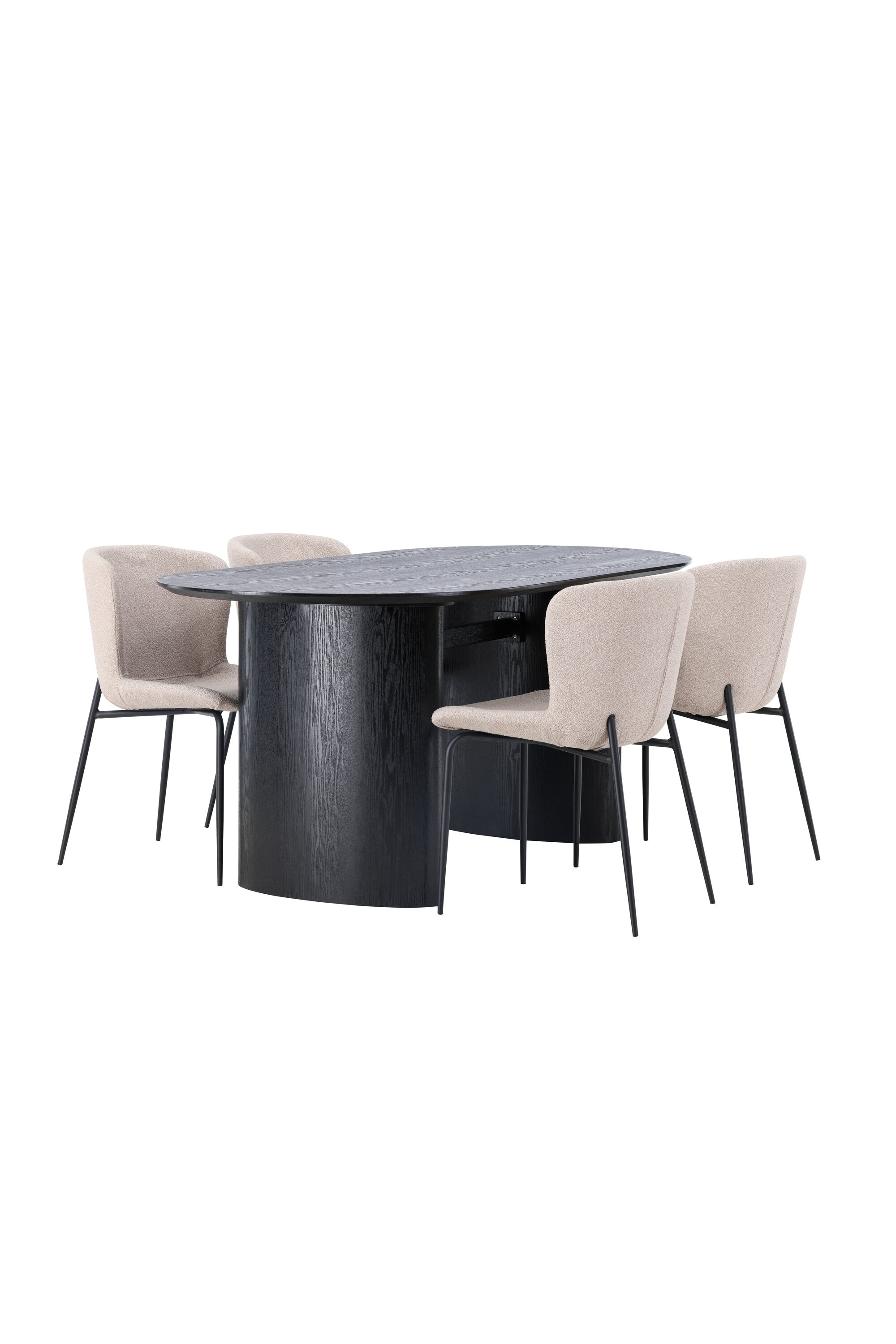 Isolde Esszimmerset + Modesto 180cm/4St. in Beige, Schwarz präsentiert im Onlineshop von KAQTU Design AG. Esszimmerset ist von Venture Home