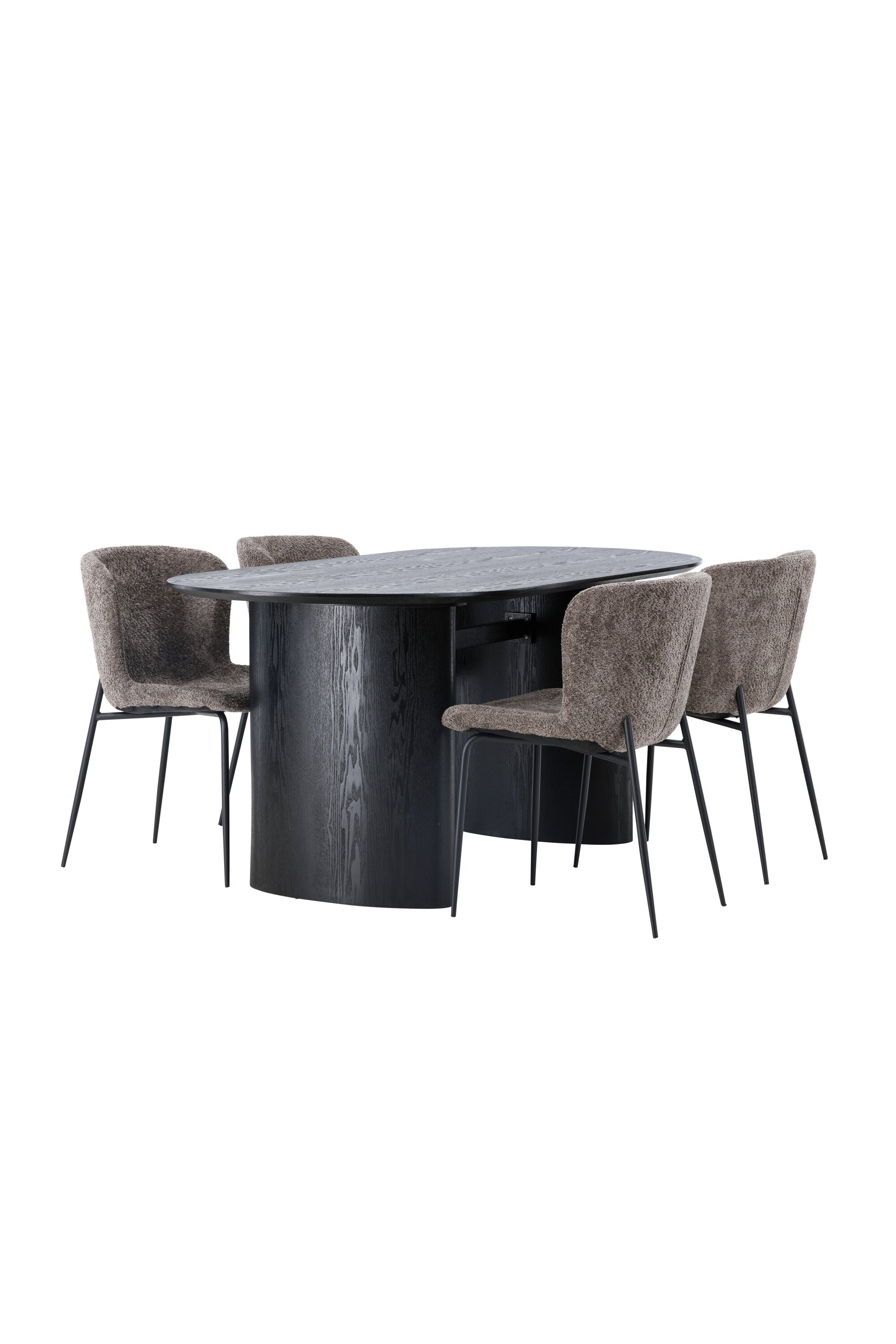Isolde Esszimmerset + Modesto 180cm/4St. in Schwarz, Dunkelgrau präsentiert im Onlineshop von KAQTU Design AG. Esszimmerset ist von Venture Home