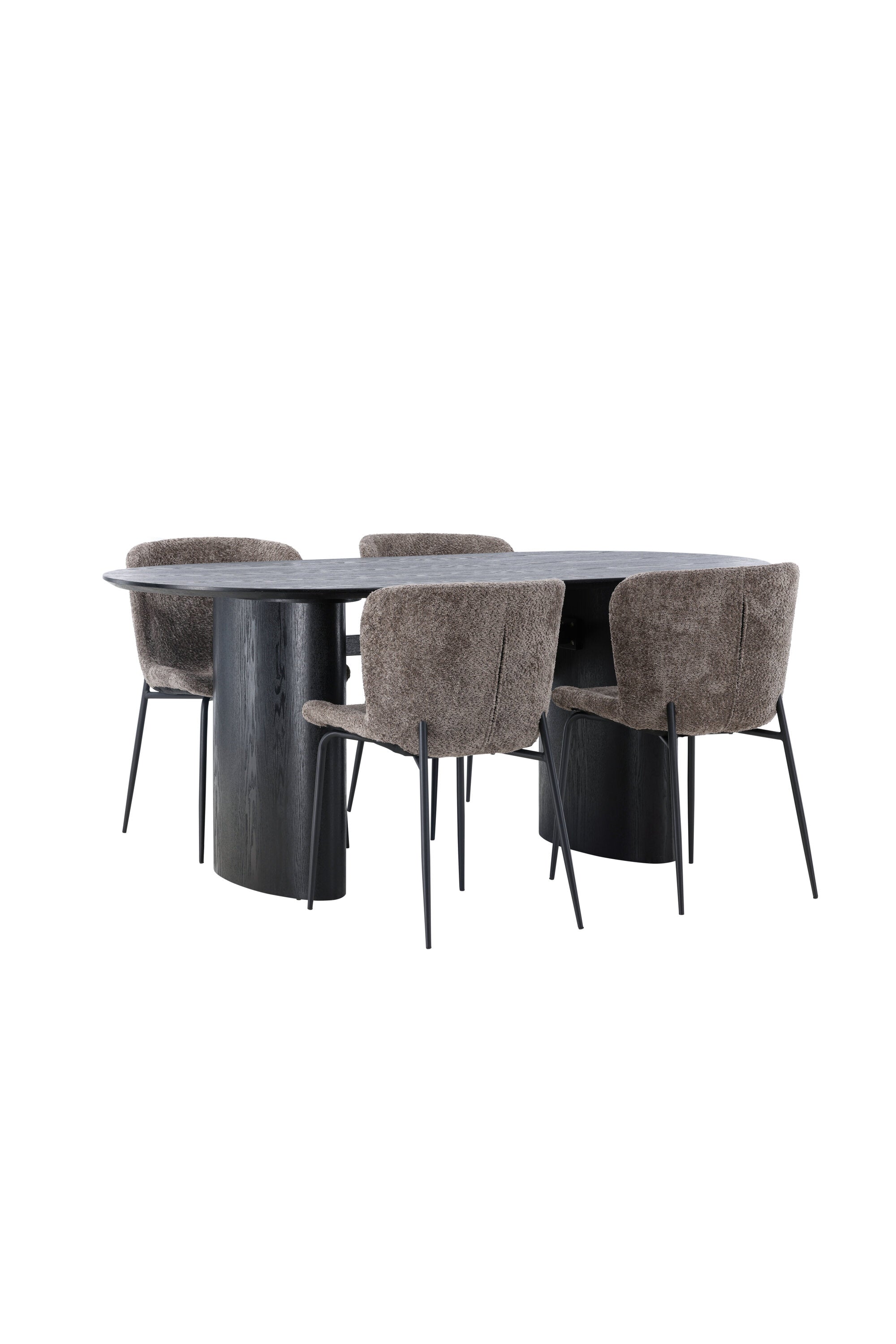 Isolde Esszimmerset + Modesto 180cm/4St. in Schwarz, Dunkelgrau präsentiert im Onlineshop von KAQTU Design AG. Esszimmerset ist von Venture Home