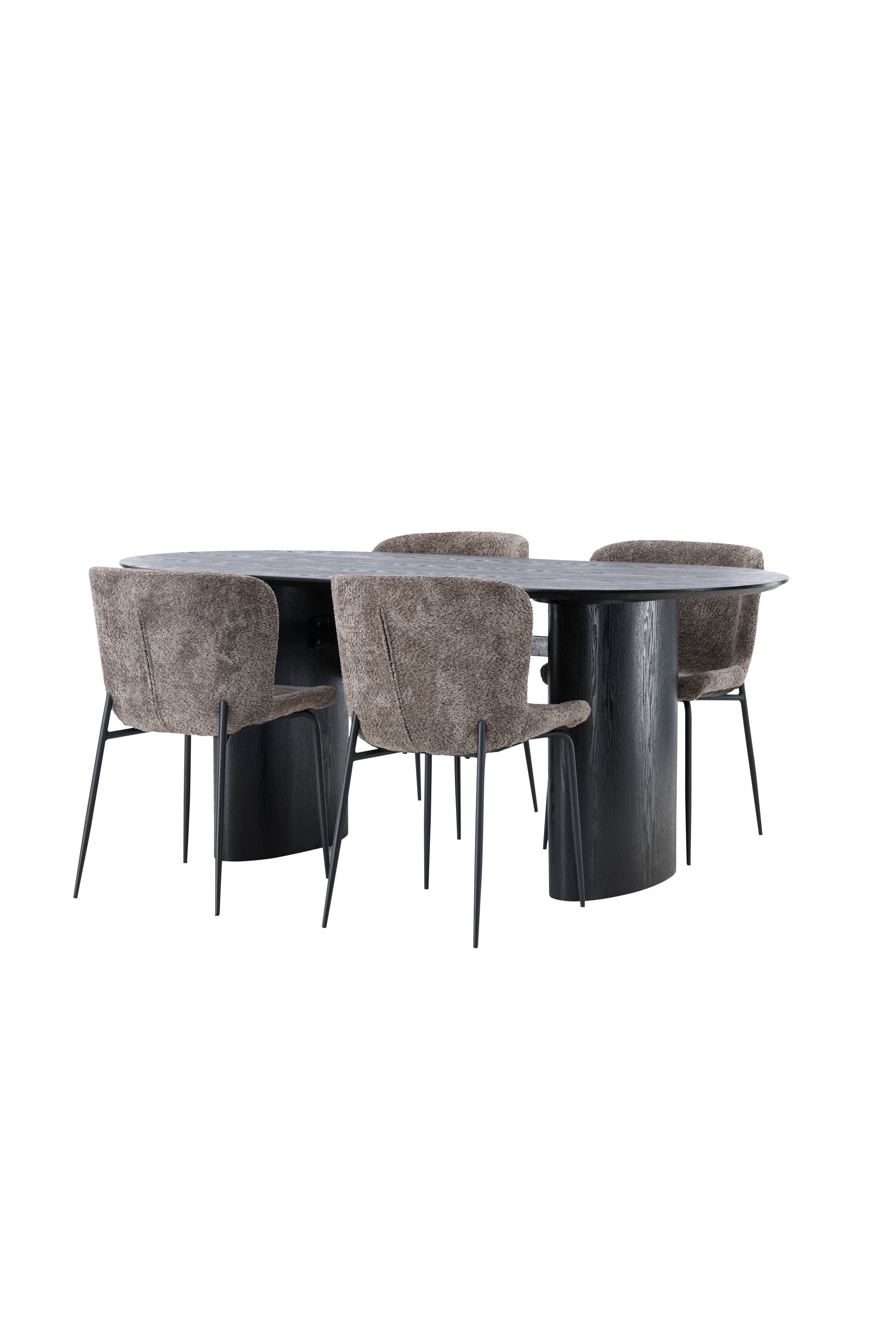 Isolde Esszimmerset + Modesto 180cm/4St. in Schwarz, Dunkelgrau präsentiert im Onlineshop von KAQTU Design AG. Esszimmerset ist von Venture Home