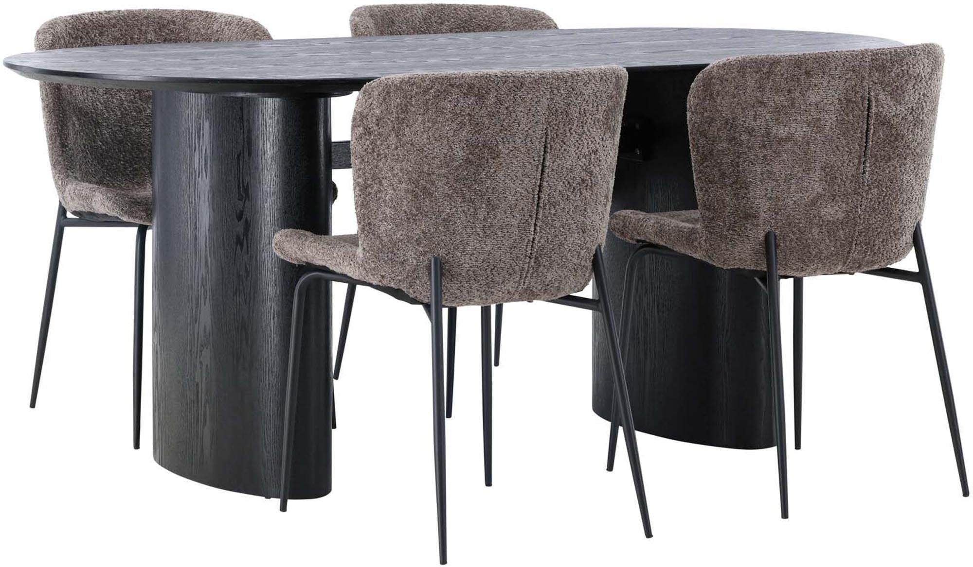 Isolde Esszimmerset + Modesto 180cm/4St.: Rustikales Ambiente trifft auf Komfort und Langlebigkeit für gesellige Momente mit Familie und Freunden.