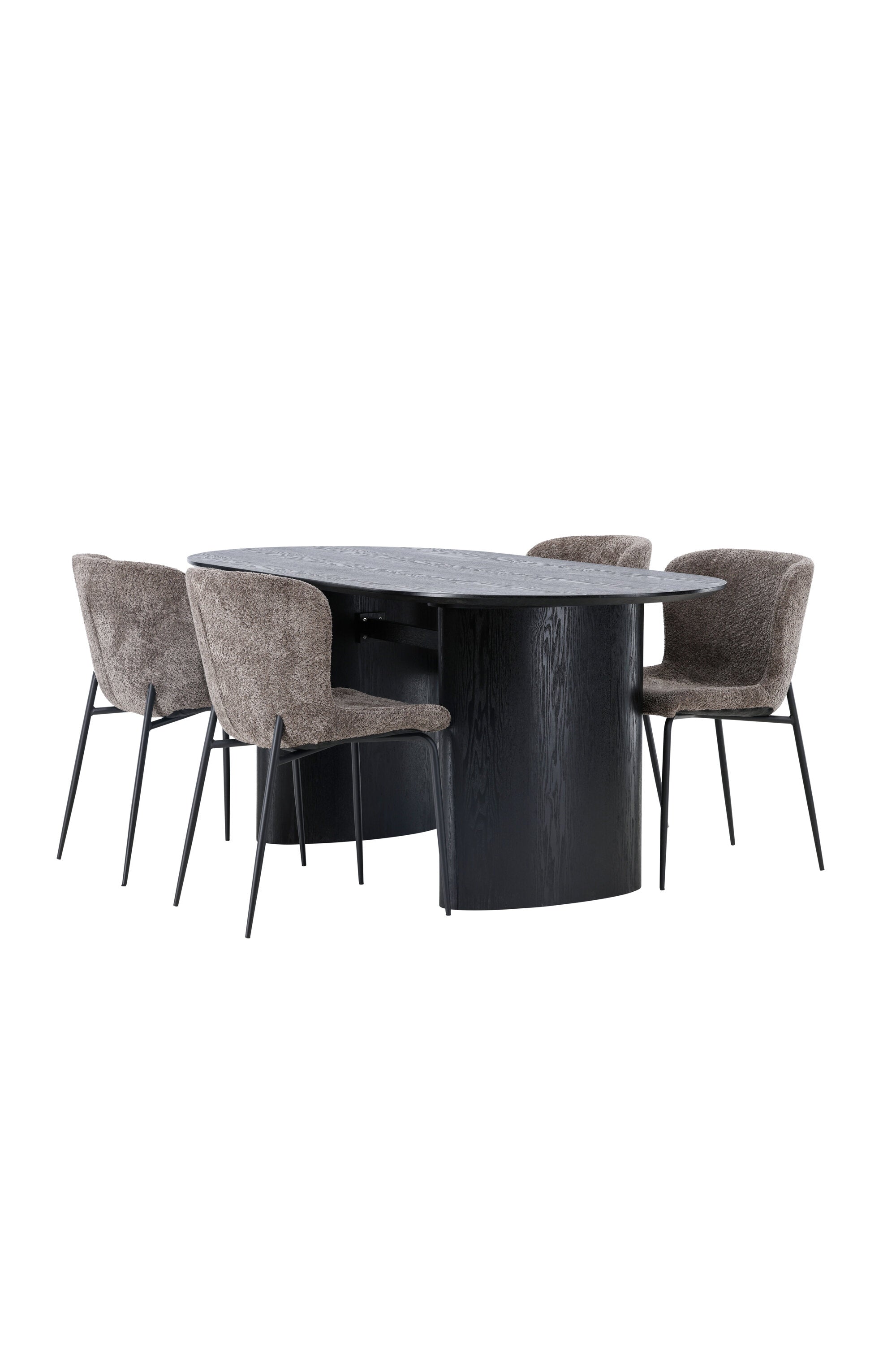 Isolde Esszimmerset + Modesto 180cm/4St. in Schwarz, Dunkelgrau präsentiert im Onlineshop von KAQTU Design AG. Esszimmerset ist von Venture Home