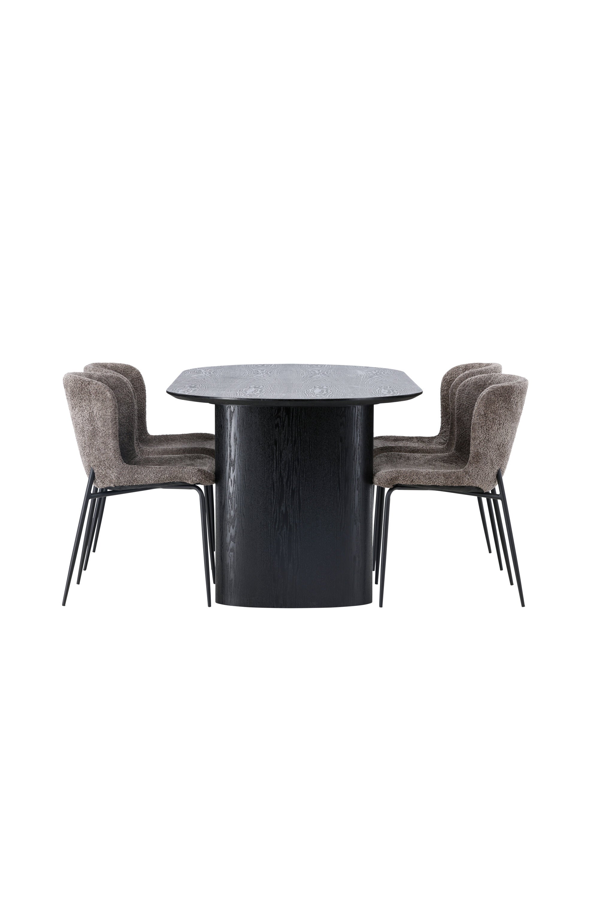 Isolde Esszimmerset + Modesto 180cm/4St. in Schwarz, Dunkelgrau präsentiert im Onlineshop von KAQTU Design AG. Esszimmerset ist von Venture Home