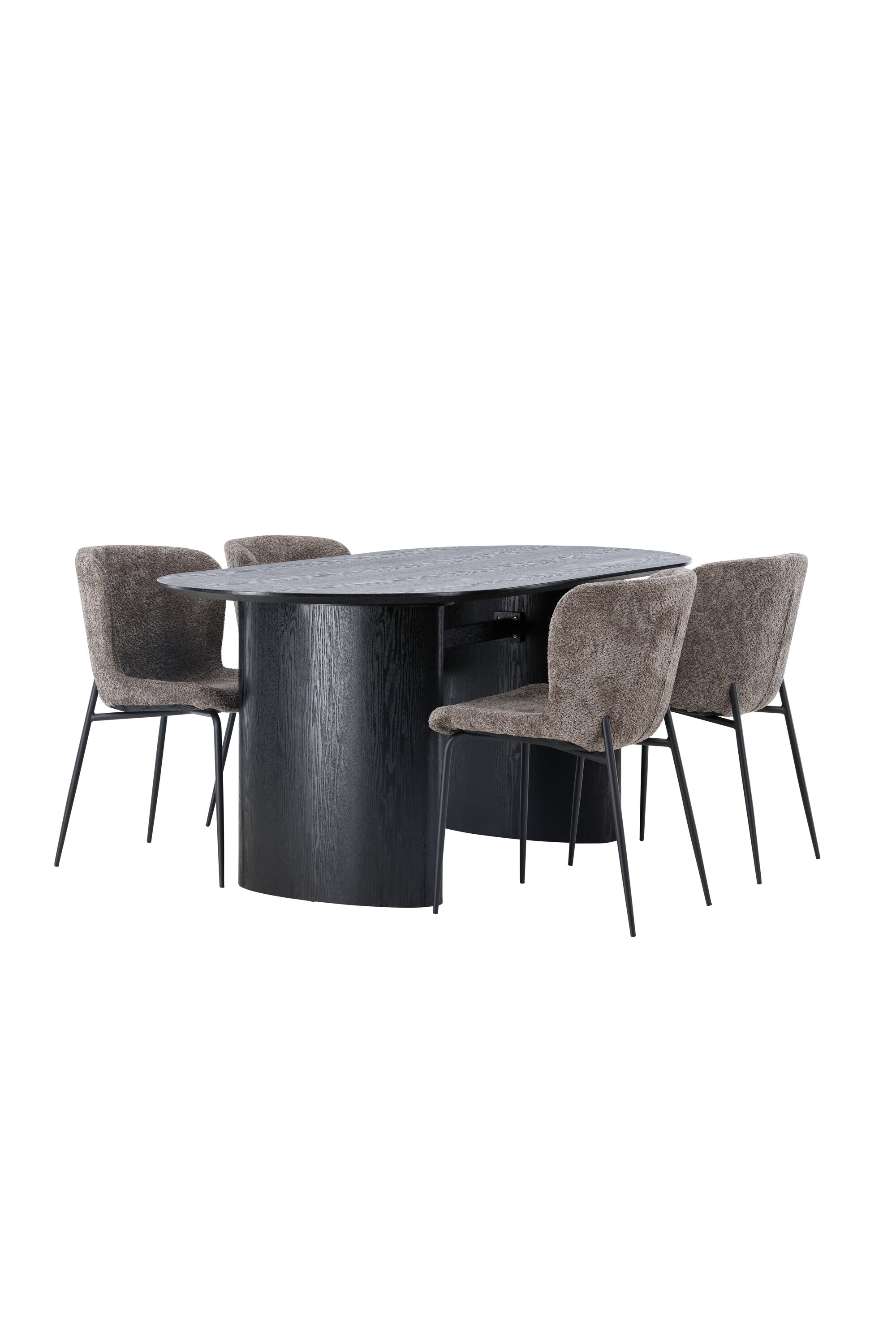 Isolde Esszimmerset + Modesto 180cm/4St. in Schwarz, Dunkelgrau präsentiert im Onlineshop von KAQTU Design AG. Esszimmerset ist von Venture Home