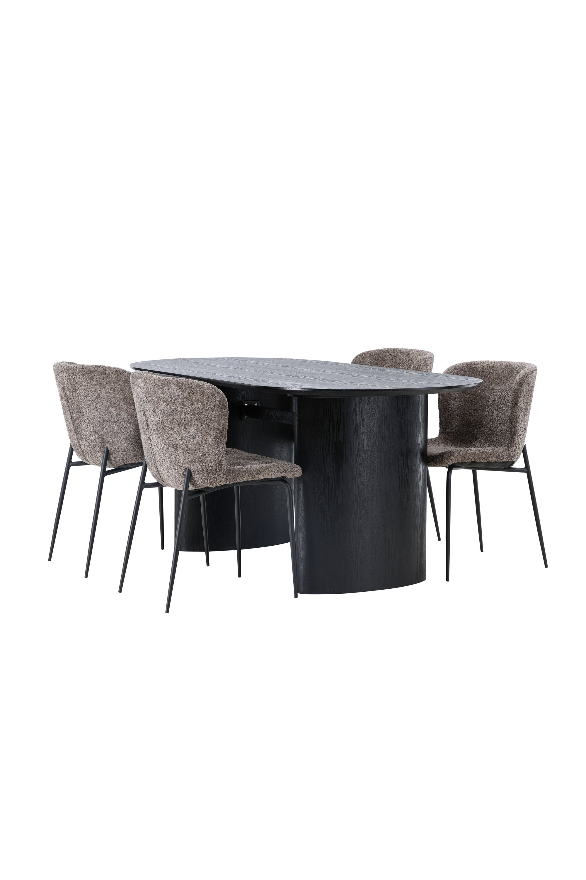 Isolde Esszimmerset + Modesto 180cm/4St. in Schwarz, Dunkelgrau präsentiert im Onlineshop von KAQTU Design AG. Esszimmerset ist von Venture Home