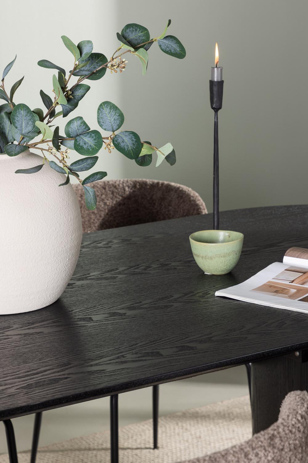 Isolde Esszimmerset + Modesto 180cm/4St. in Schwarz, Dunkelgrau präsentiert im Onlineshop von KAQTU Design AG. Esszimmerset ist von Venture Home