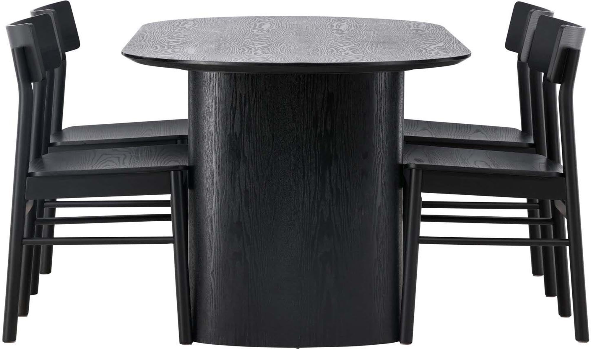 Isolde Esszimmerset + Montros 180cm/4St.: Elegantes Design aus Birkenholz für unvergessliche Momente. Ergonomische Stühle und pflegeleichte Oberflächen.