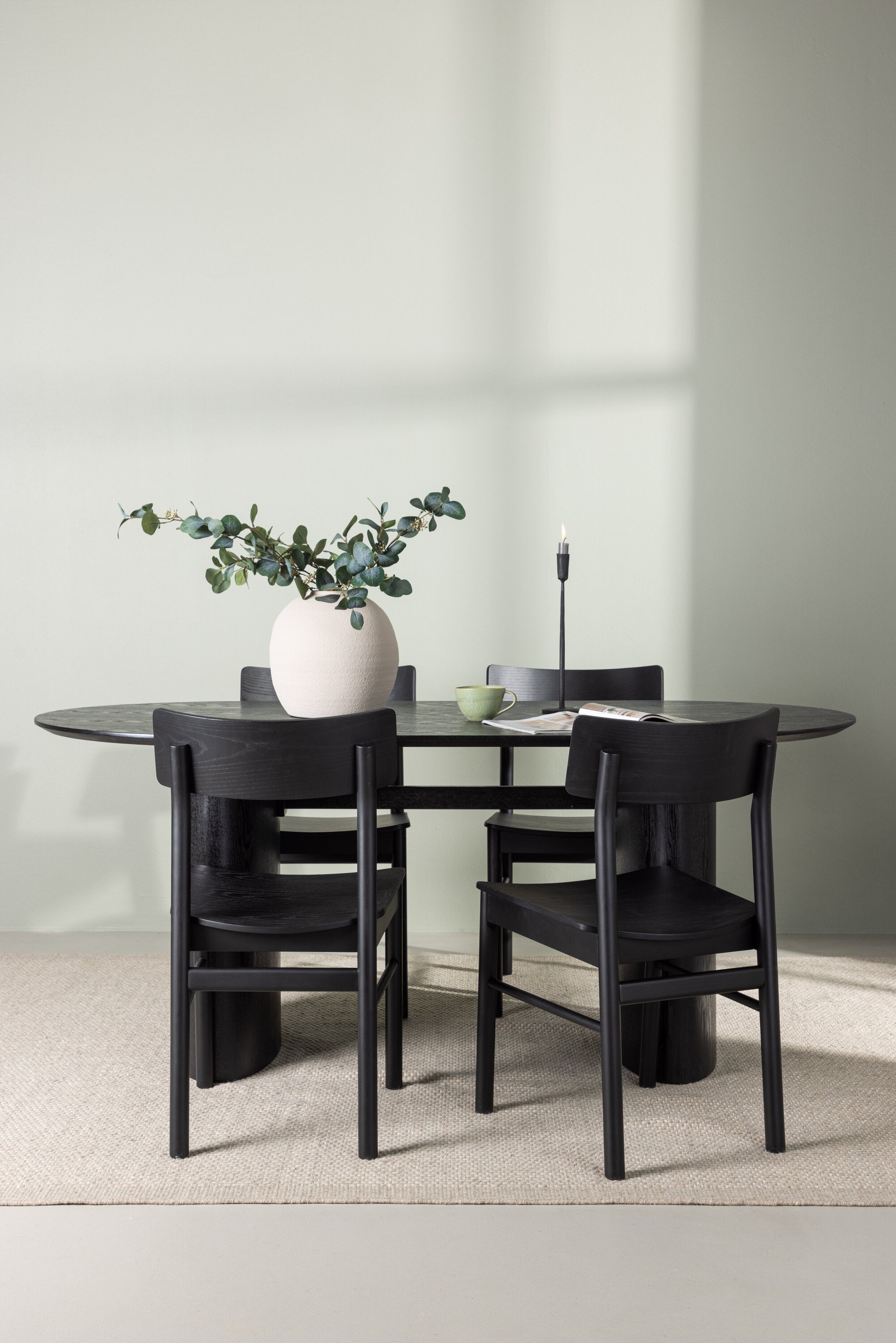 Isolde Esszimmerset + Montros 180cm/4St. in Schwarz präsentiert im Onlineshop von KAQTU Design AG. Esszimmerset ist von Venture Home