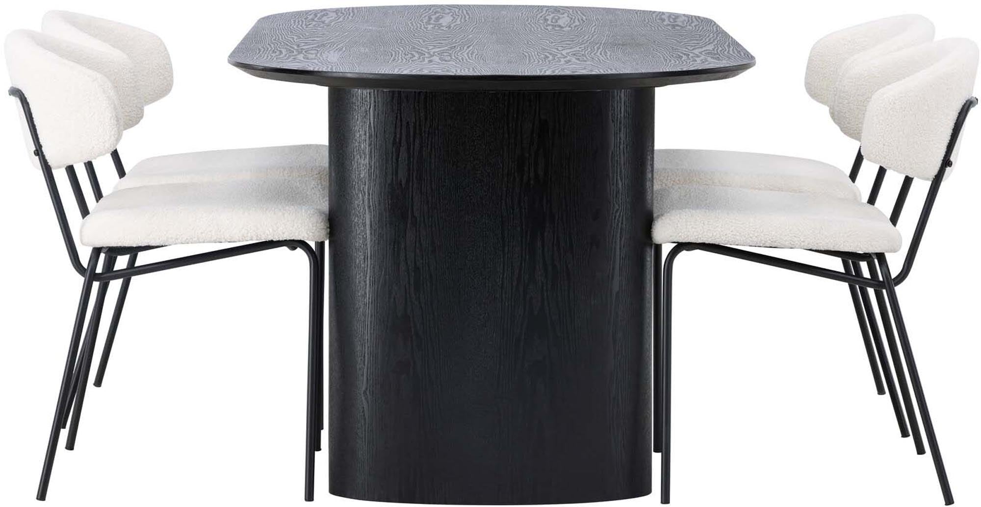 Isolde Esszimmerset + Chico: Stilvolles nordisches Design für gesellige Abende. Hochwertige Materialien und ergonomische Stühle für höchsten Komfort.