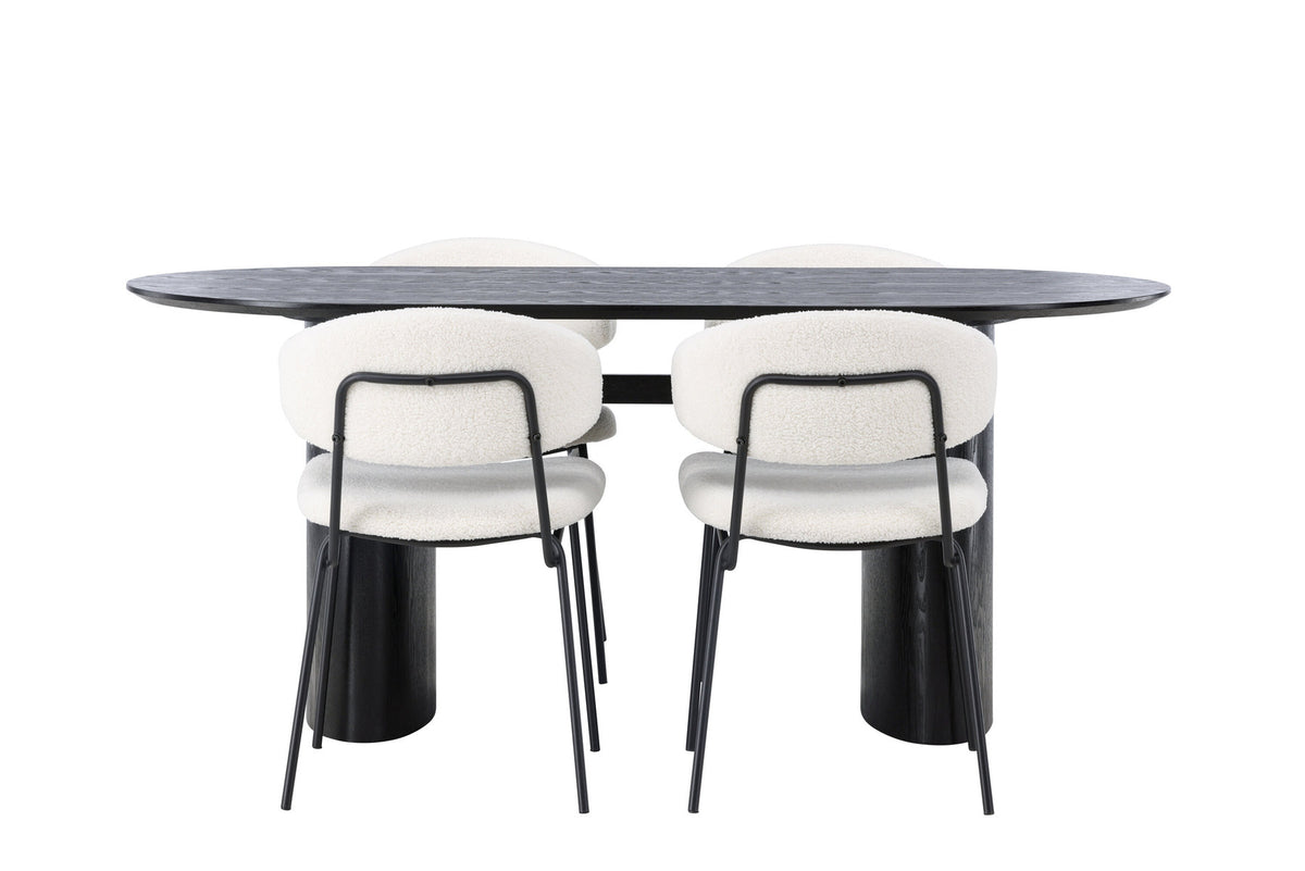 Isolde Esszimmerset + Chico 180cm/4St. in Weiss präsentiert im Onlineshop von KAQTU Design AG. Esszimmerset ist von Venture Home