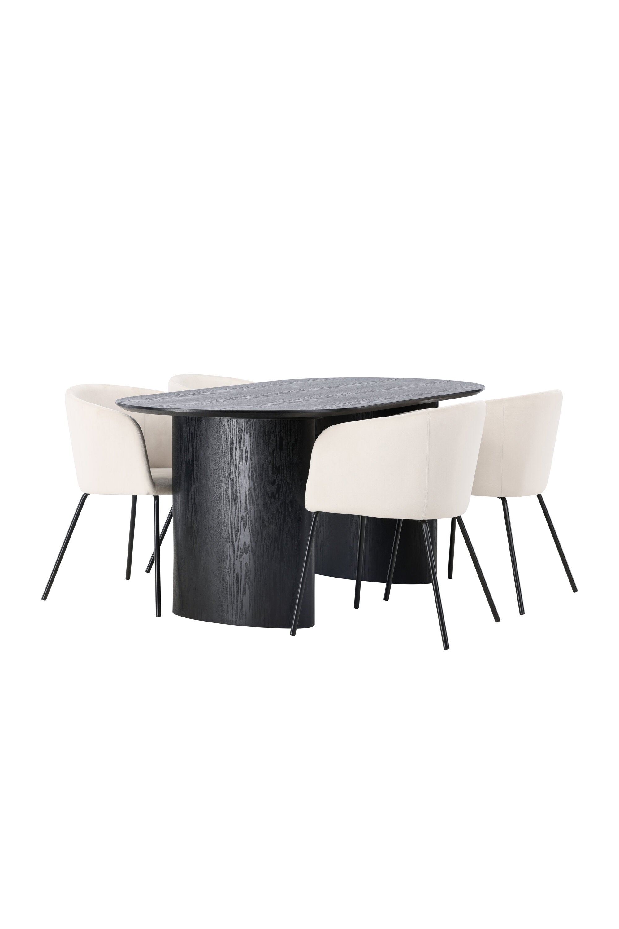 Isolde Esszimmerset + Berit 180cm/4St. in Beige, Schwarz präsentiert im Onlineshop von KAQTU Design AG. Esszimmerset ist von Venture Home