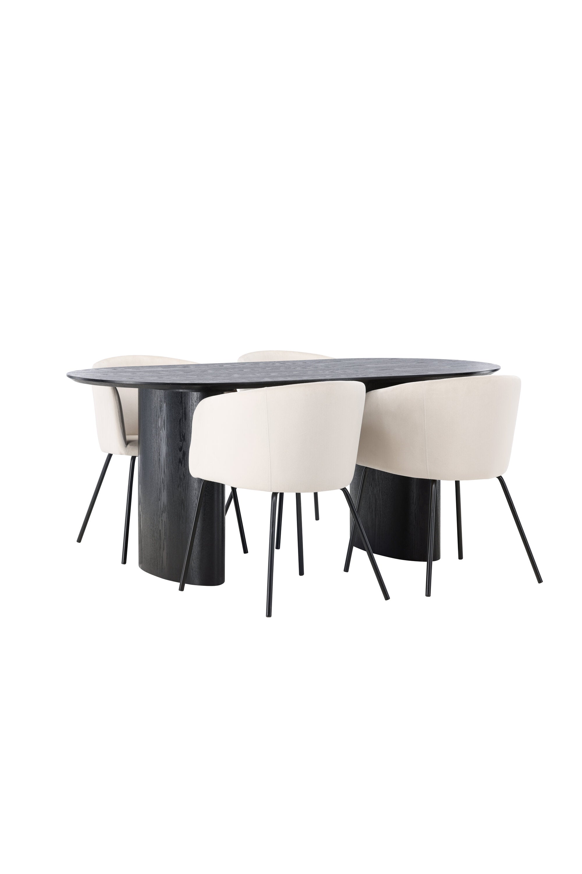 Isolde Esszimmerset + Berit 180cm/4St. in Beige, Schwarz präsentiert im Onlineshop von KAQTU Design AG. Esszimmerset ist von Venture Home