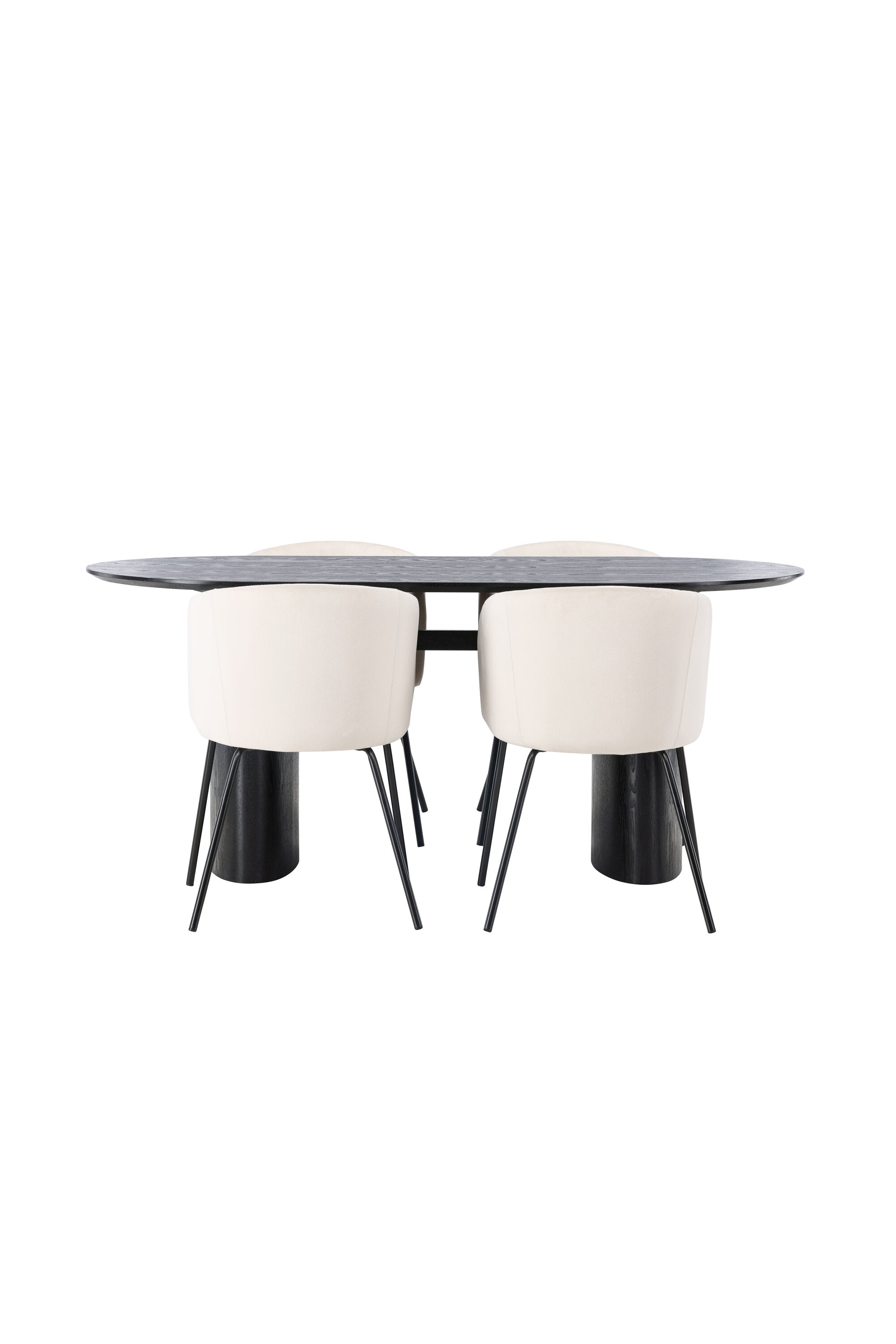 Isolde Esszimmerset + Berit 180cm/4St. in Beige, Schwarz präsentiert im Onlineshop von KAQTU Design AG. Esszimmerset ist von Venture Home